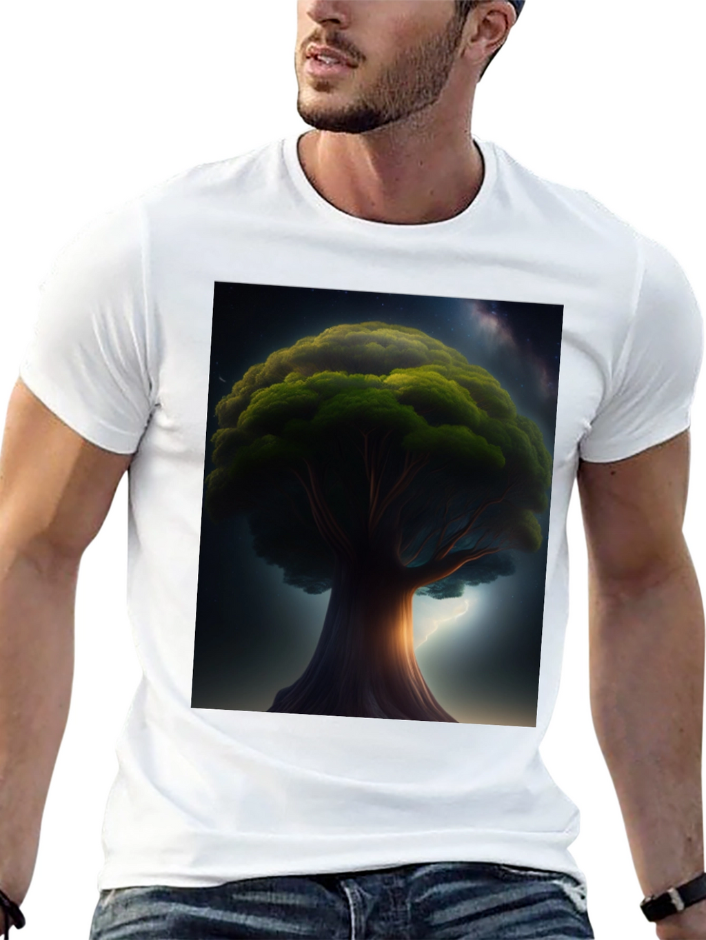 Enchanted Tree Graphic Tee - Black Cotton