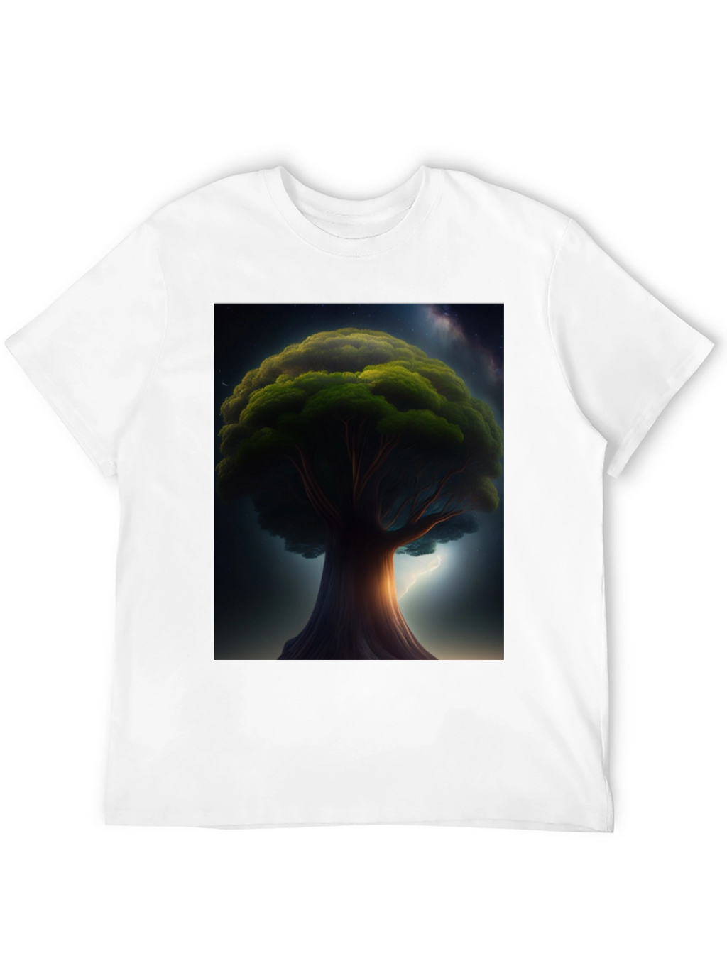 Enchanted Tree Graphic Tee - Black Cotton