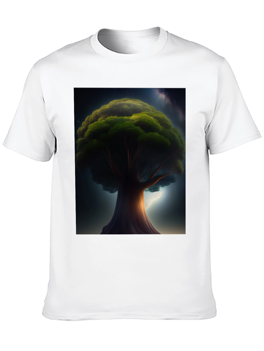 Enchanted Tree Graphic Tee - Black Cotton