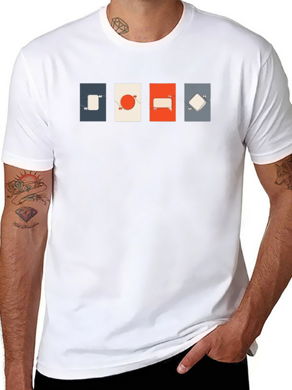Abstract Graphic Print Tee - Modern Quote Design