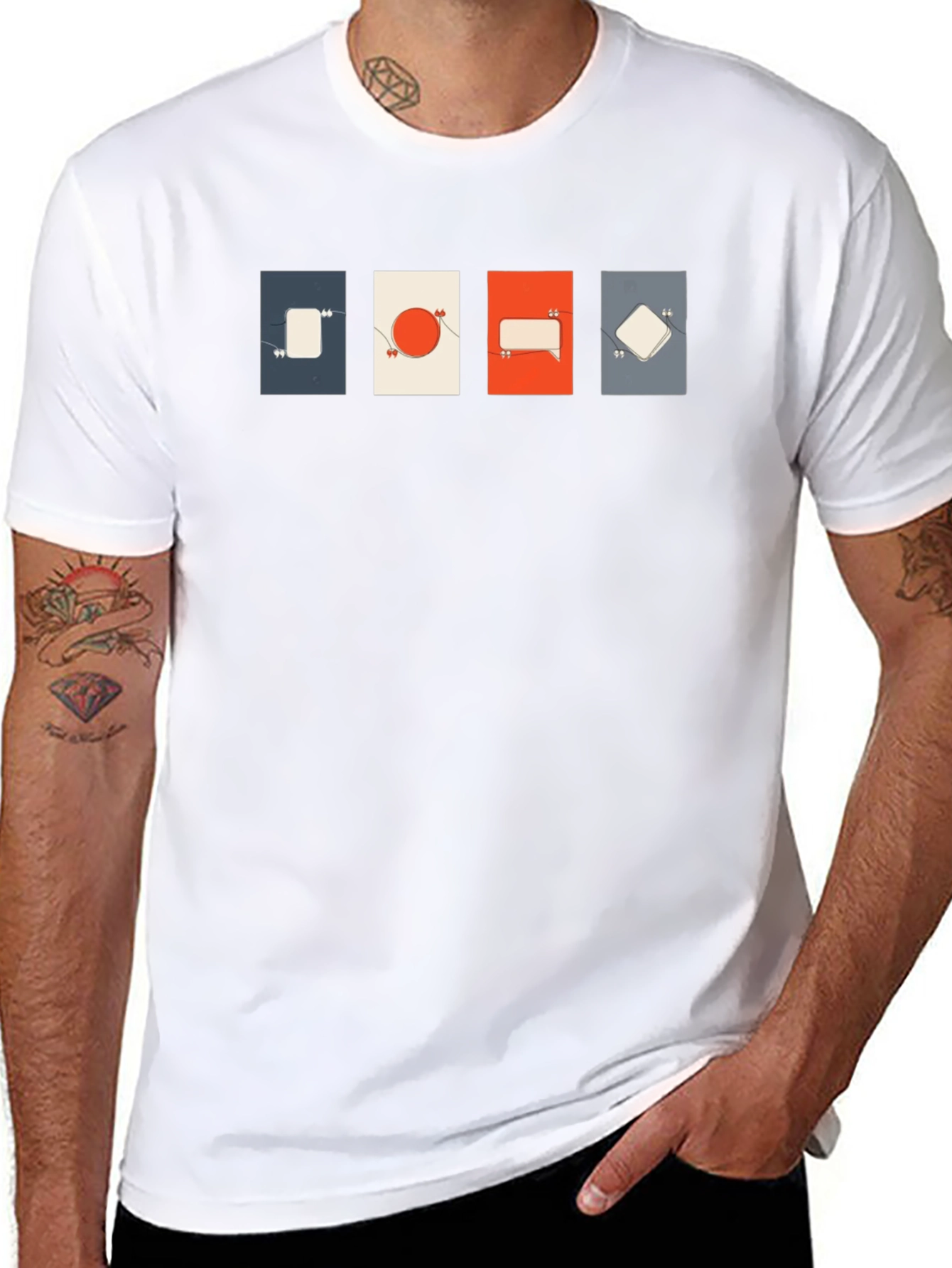 Abstract Graphic Print Tee - Modern Quote Design