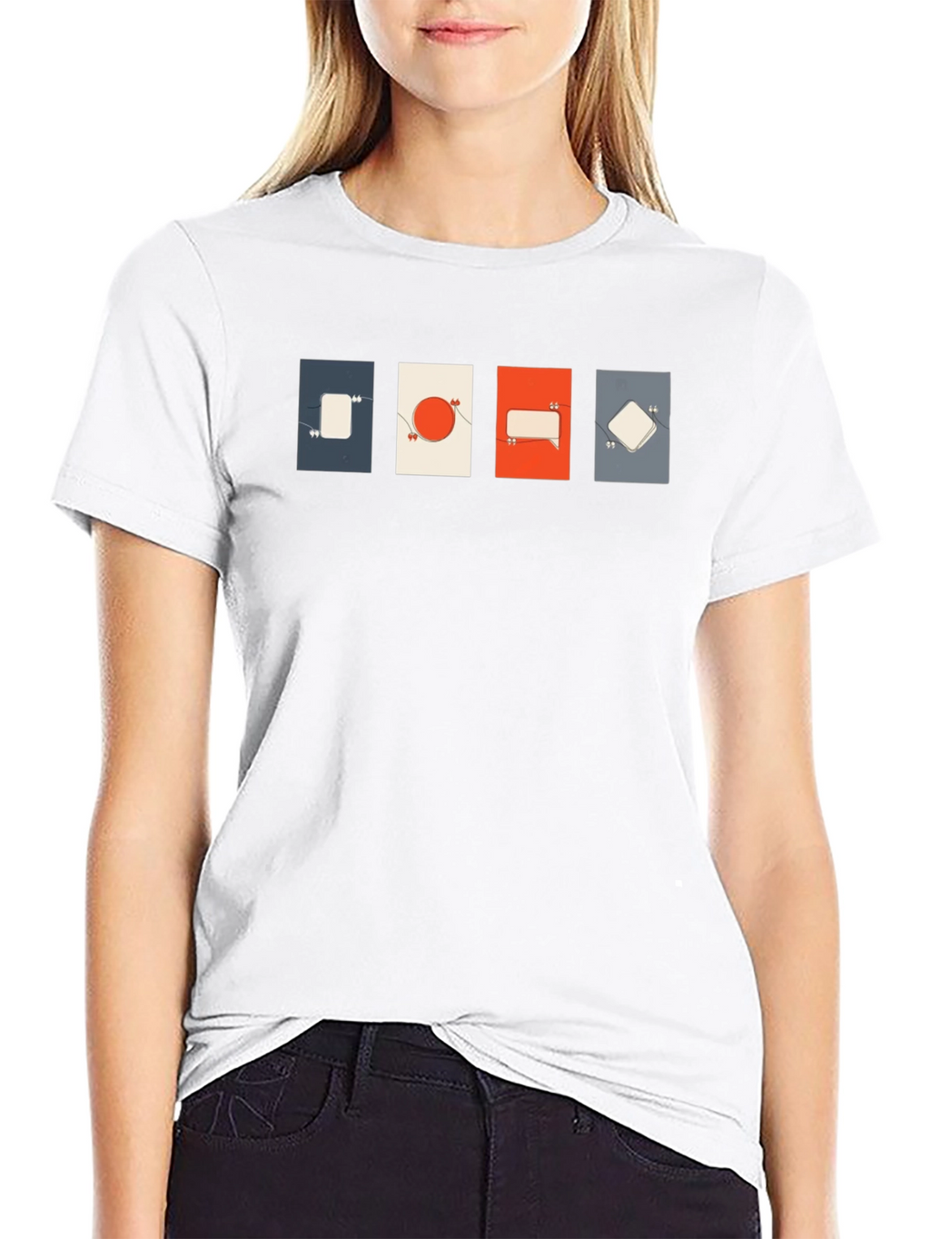 Abstract Graphic Print Tee - Modern Quote Design