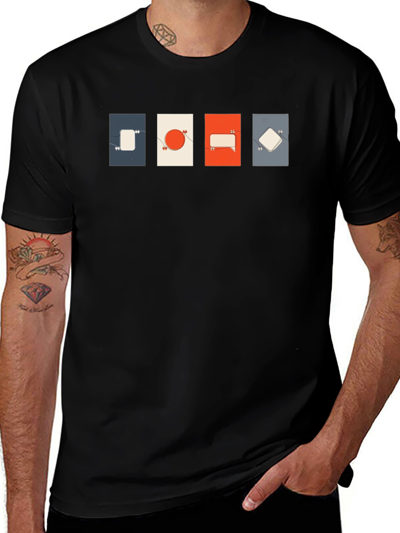 Abstract Graphic Print Tee - Modern Quote Design