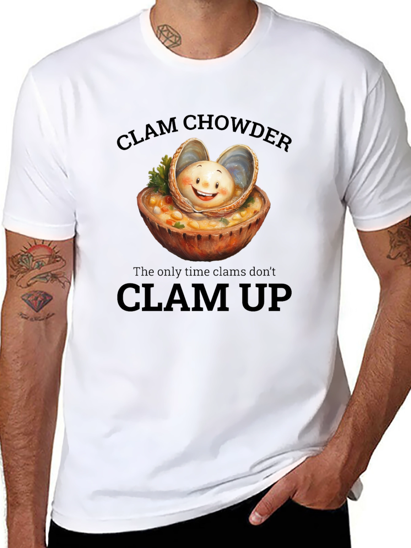 Clam Chowder T-Shirt: Funny Foodie Tee