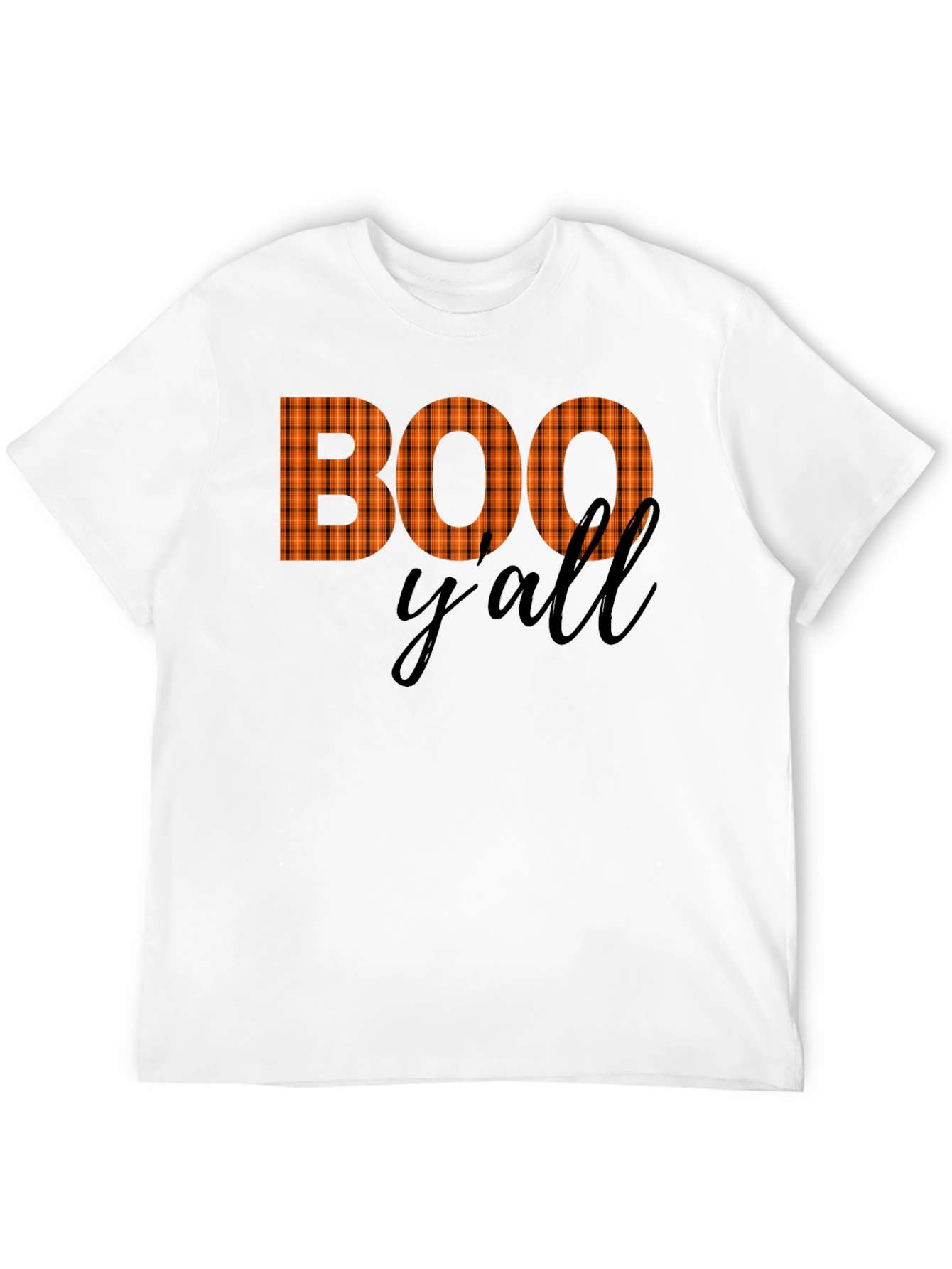 Boo Yall Halloween Plaid Graphic Tee