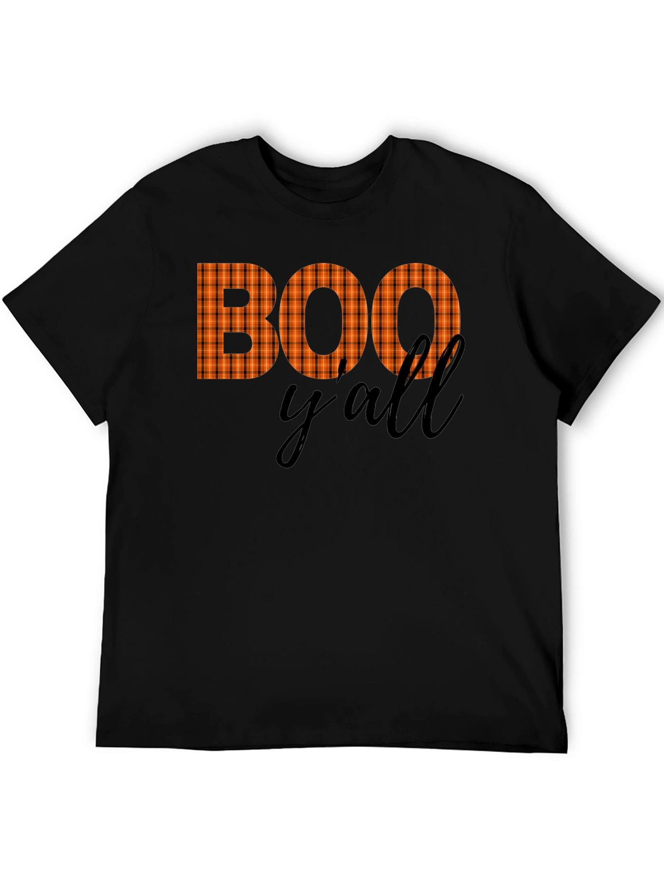 Boo Yall Halloween Plaid Graphic Tee