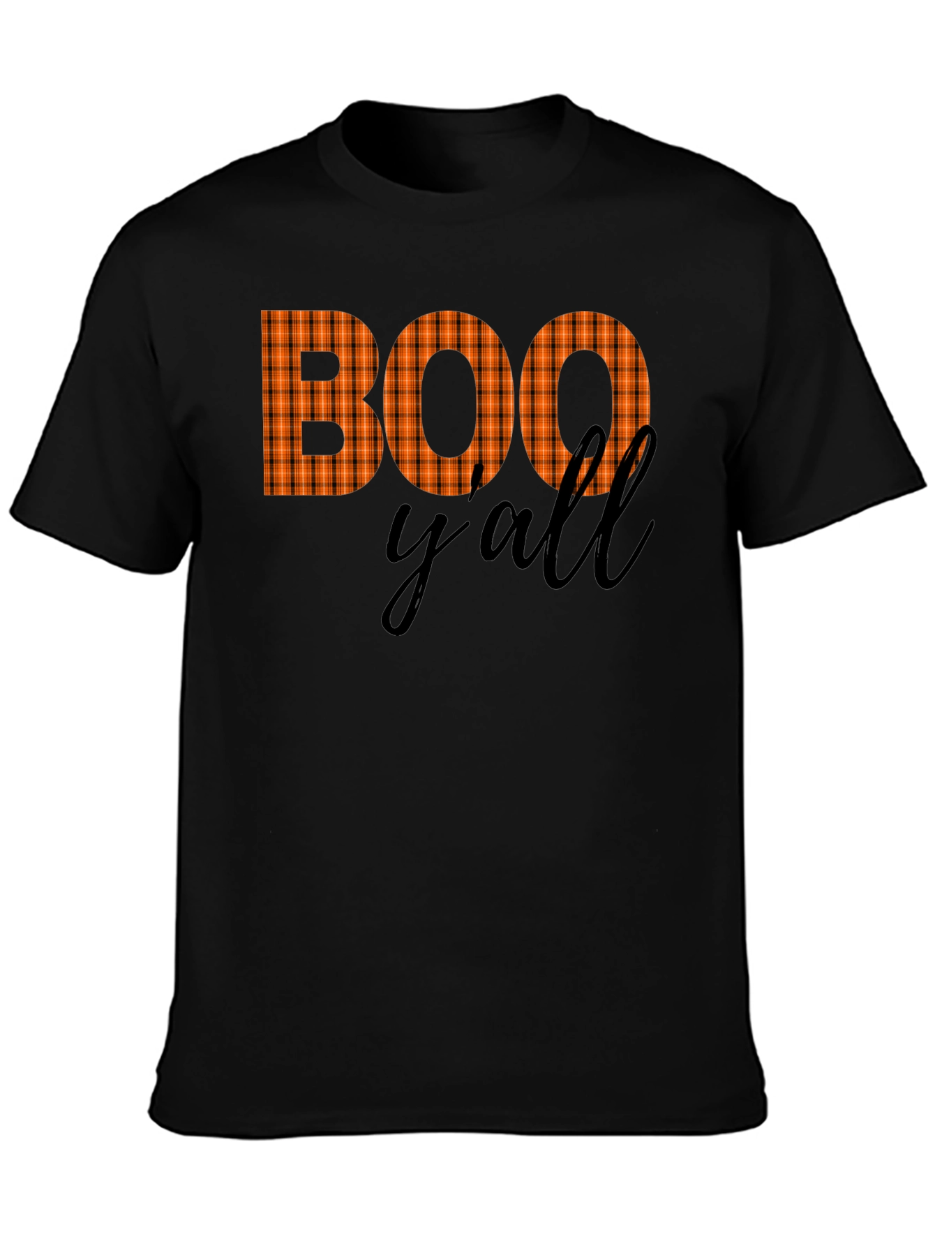 Boo Yall Halloween Plaid Graphic Tee