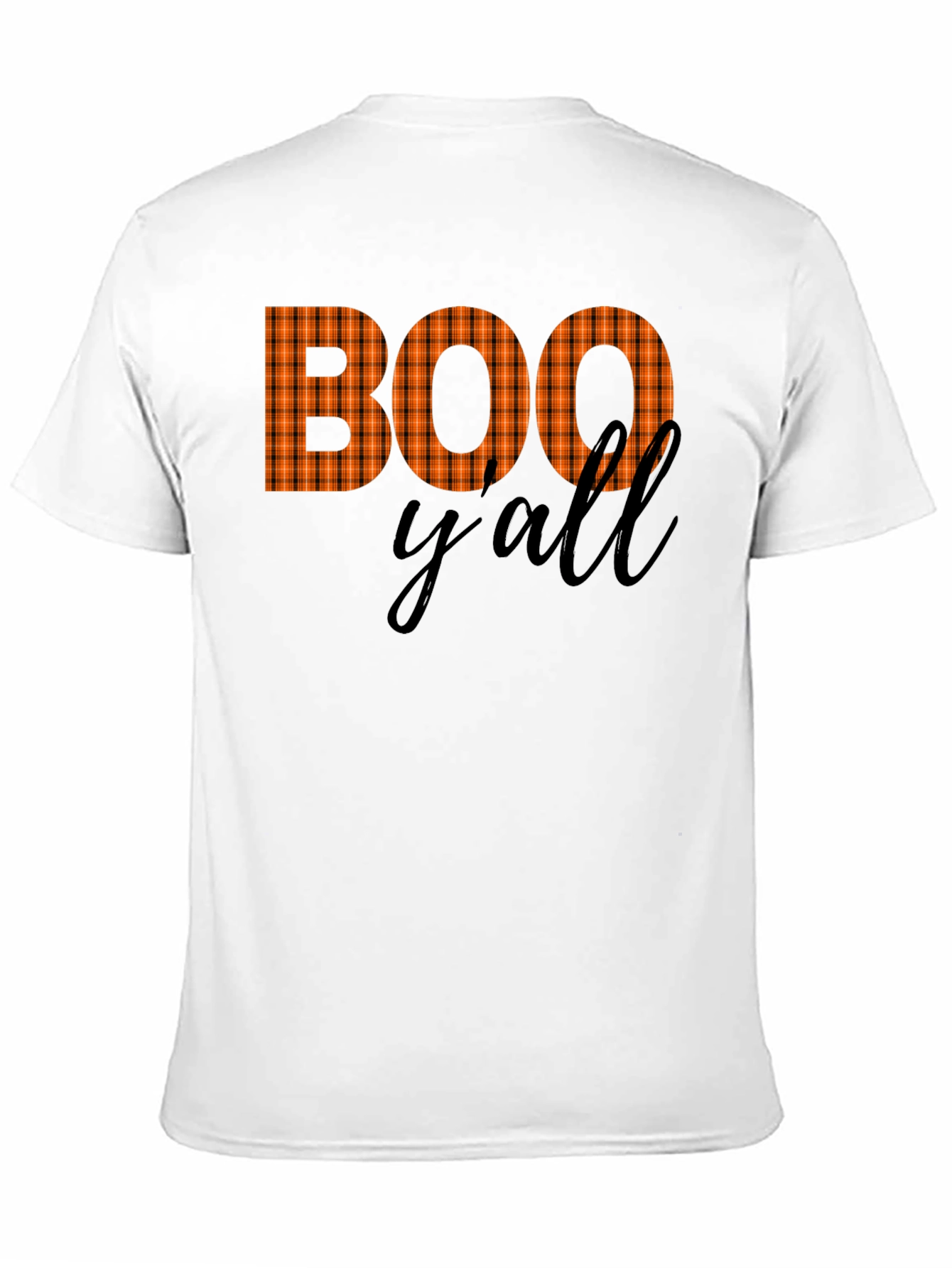 Boo Yall Halloween Plaid Graphic Tee