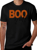 Boo Yall Halloween Plaid Graphic Tee