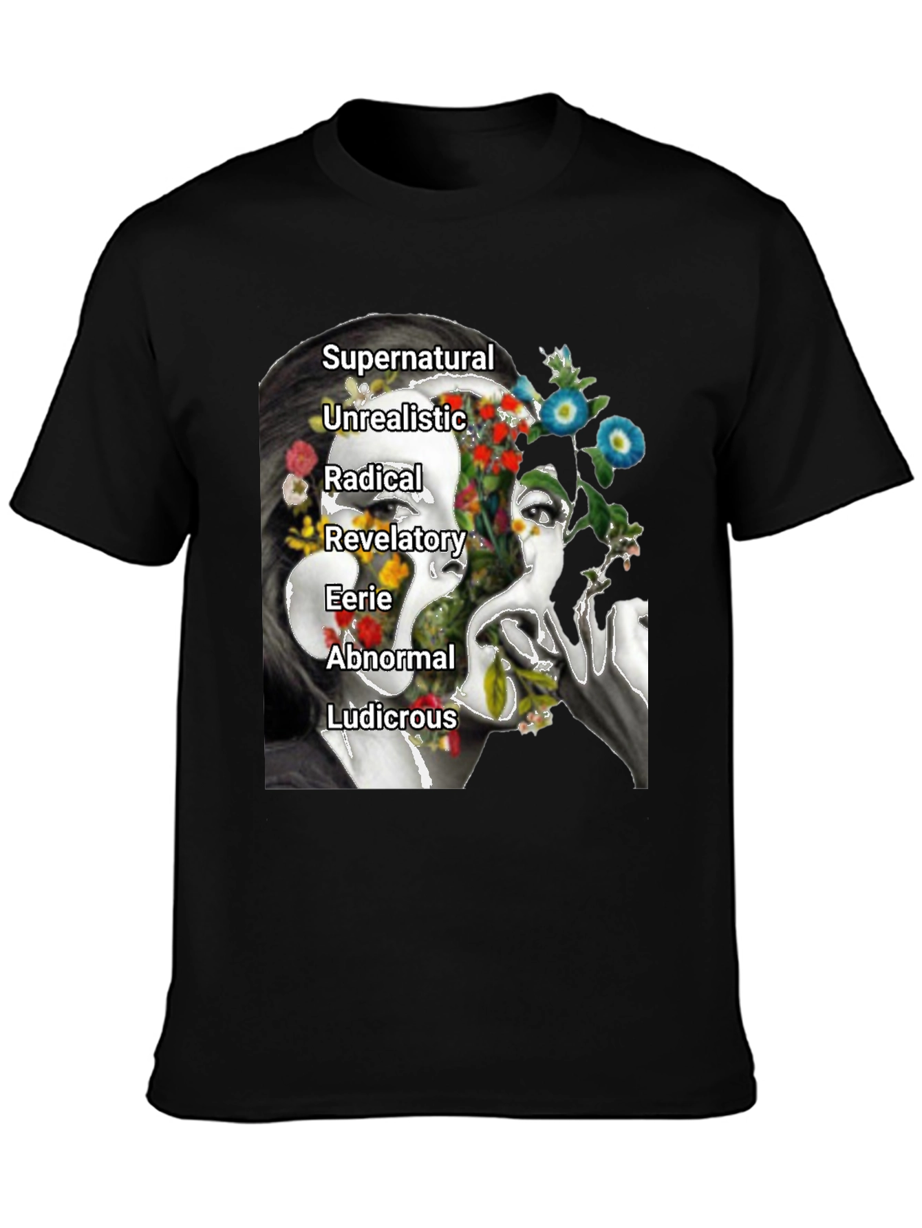 Surreal Floral Face Graphic Tee