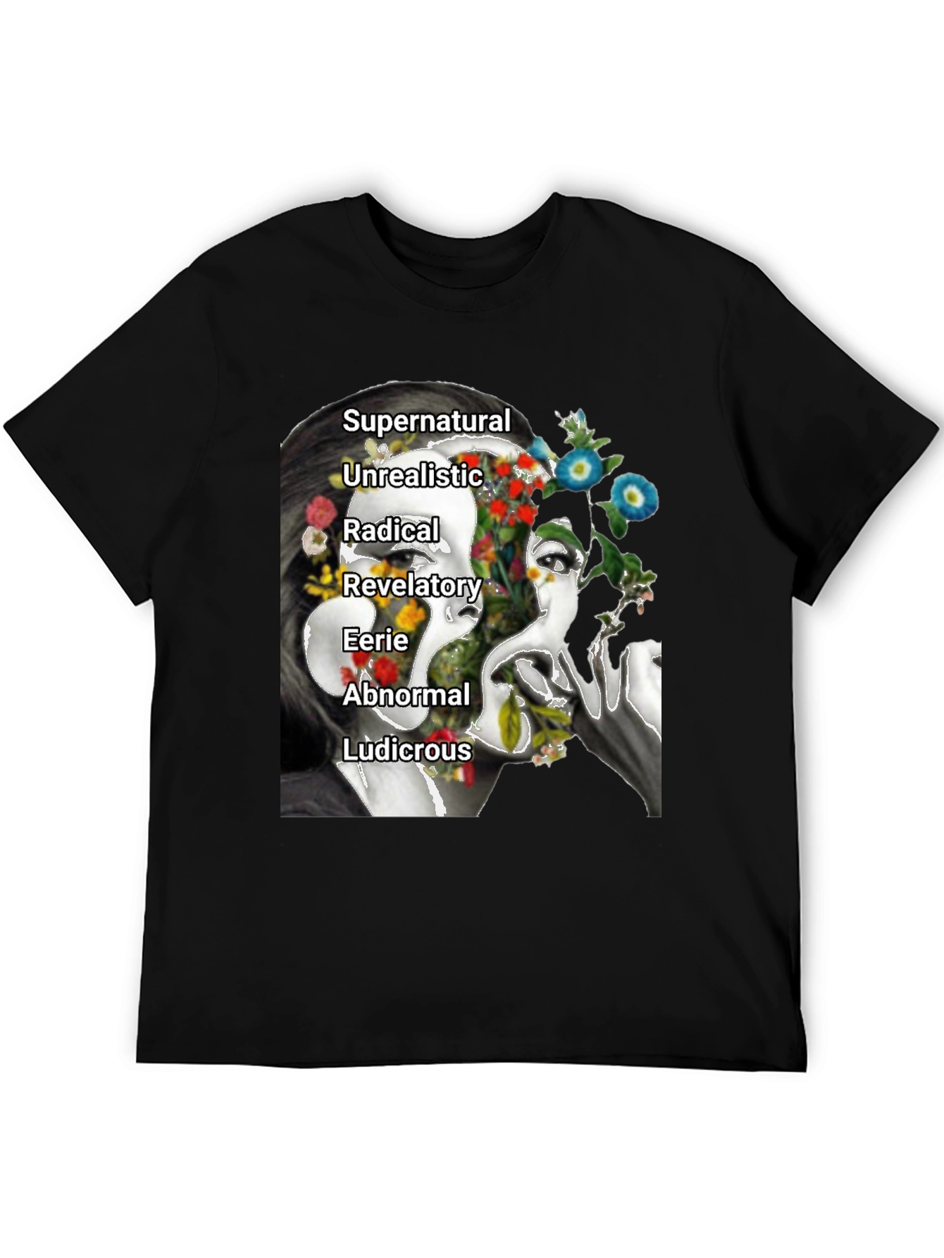 Surreal Floral Face Graphic Tee