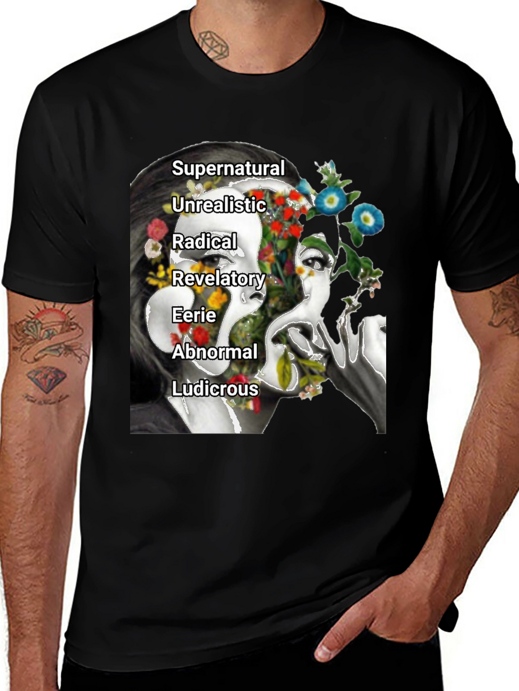 Surreal Floral Face Graphic Tee
