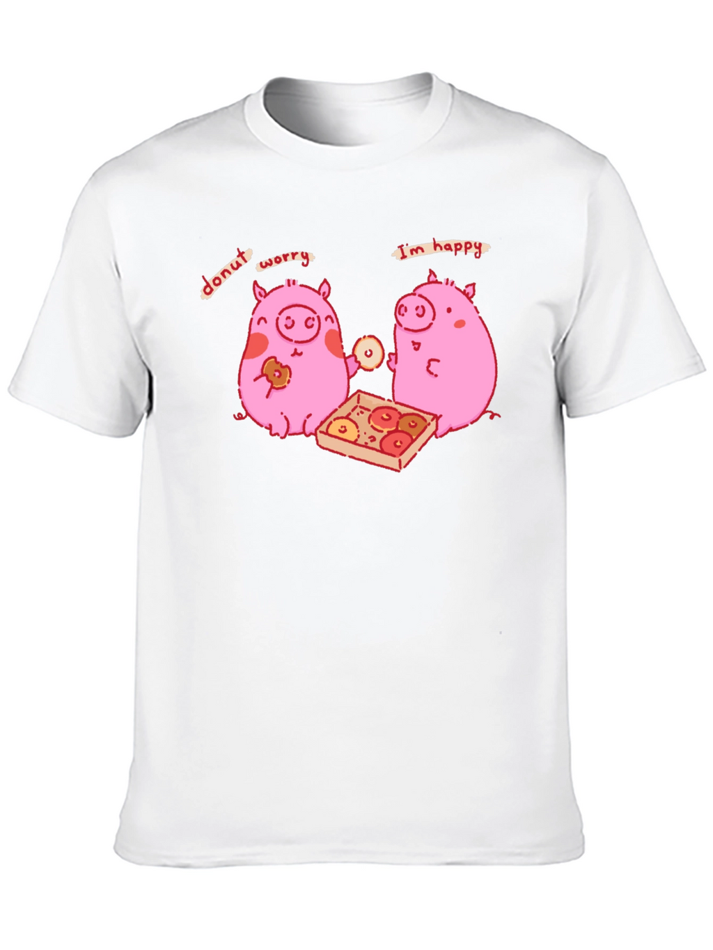Donut Worry Im Happy Pig Graphic Tee