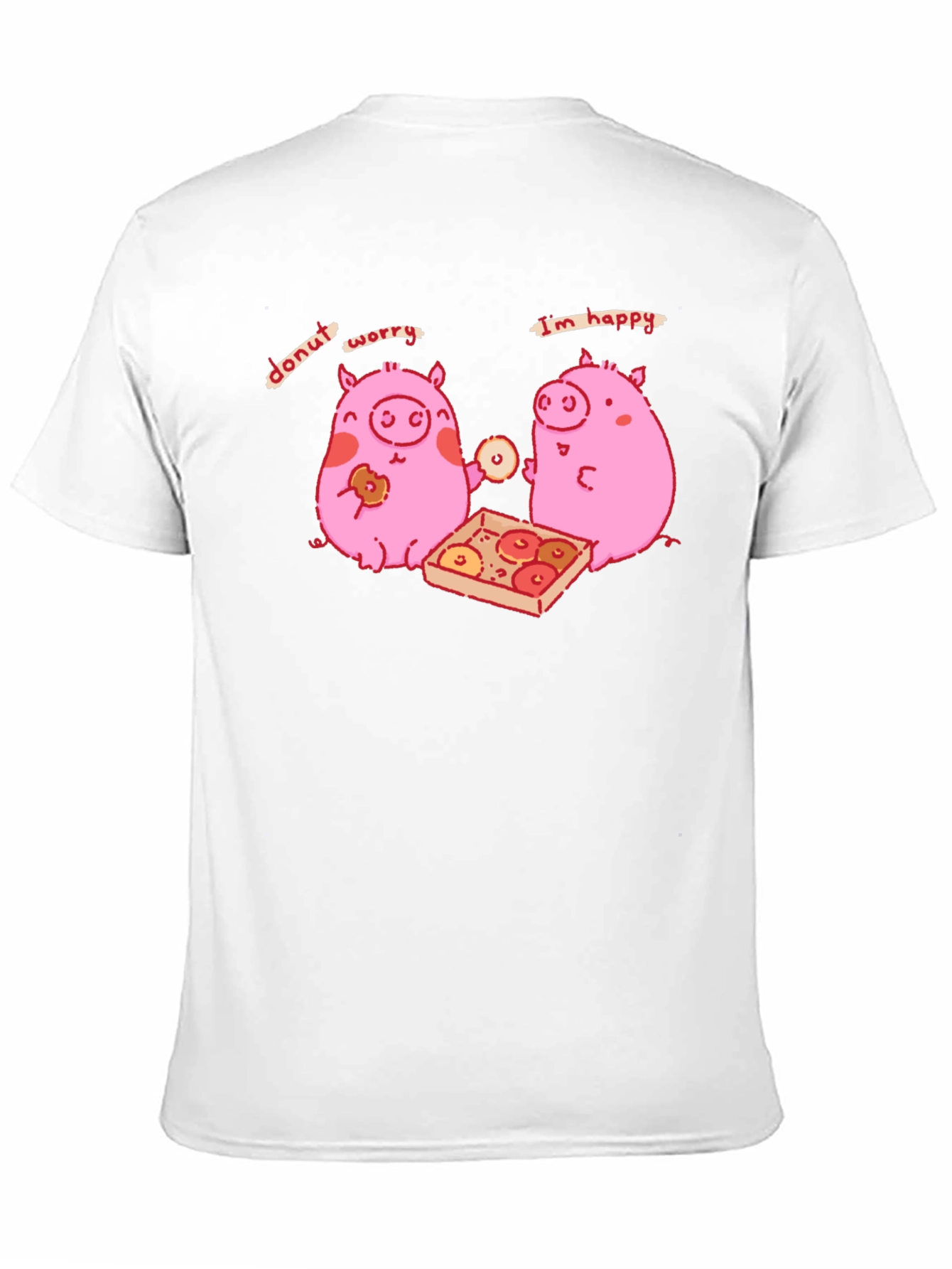 Donut Worry Im Happy Pig Graphic Tee