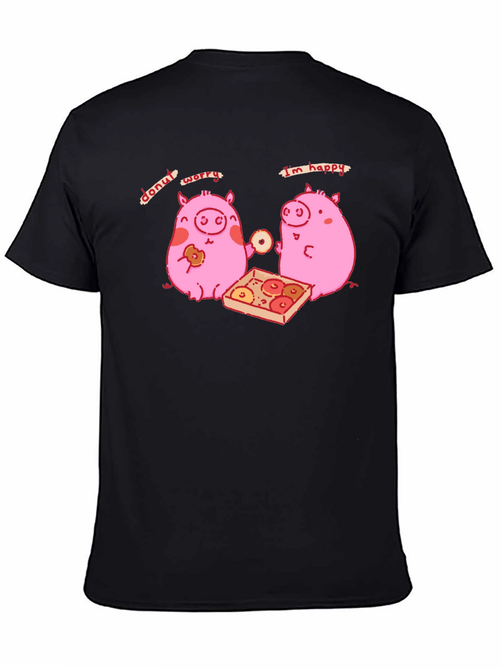 Donut Worry Im Happy Pig Graphic Tee