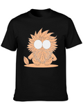 Cartoon Monster Graphic Tee - Unisex Black T-Shirt