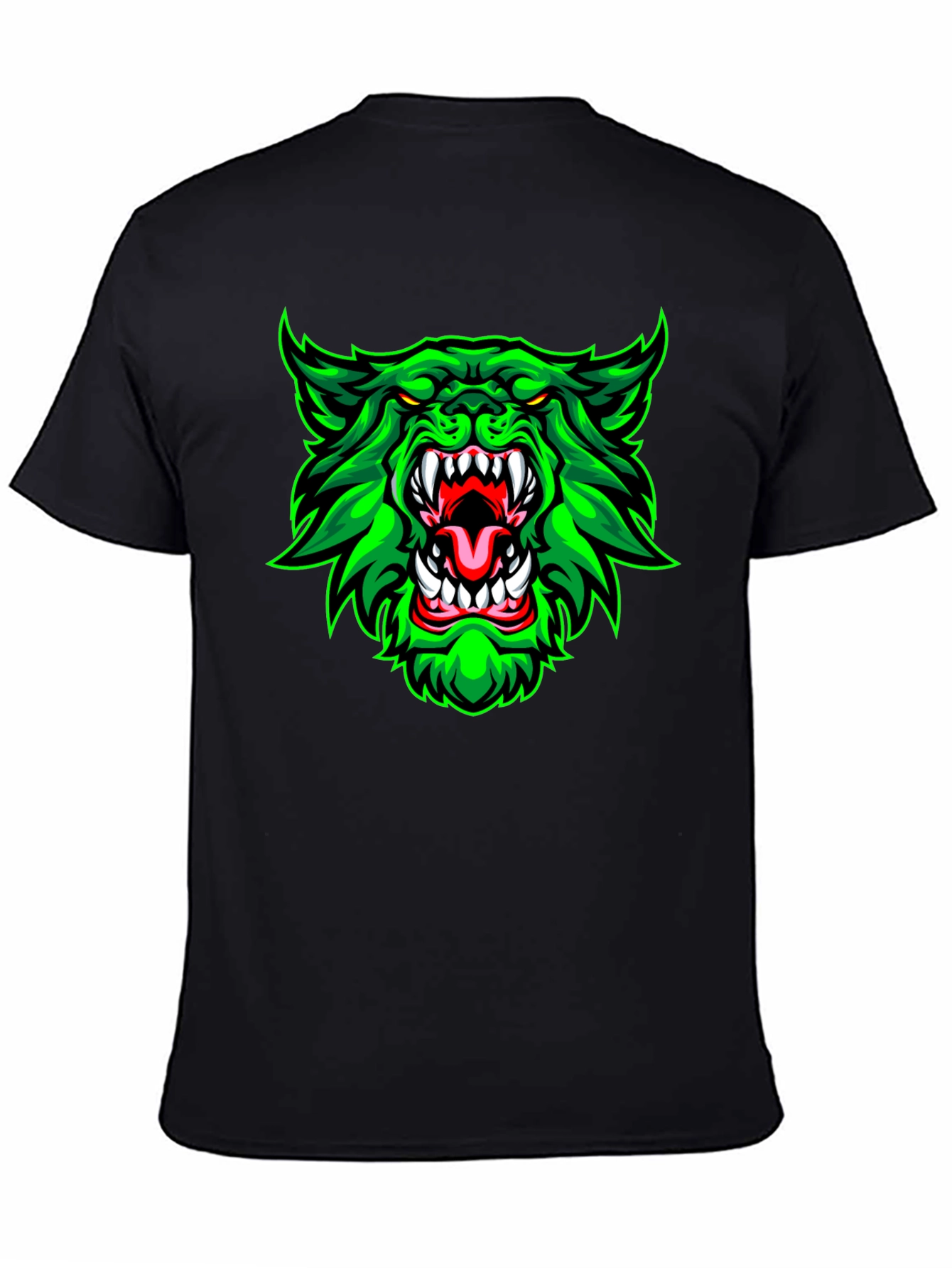 Green Werewolf Graphic Print T-Shirt