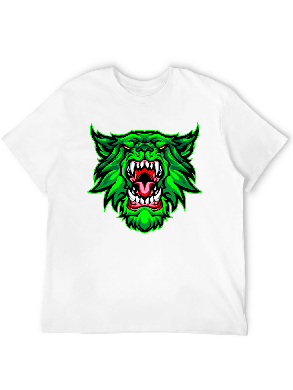 Green Werewolf Graphic Print T-Shirt