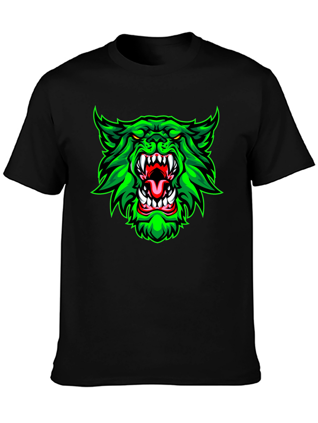 Green Werewolf Graphic Print T-Shirt