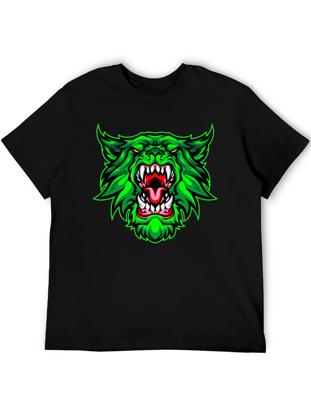 Green Werewolf Graphic Print T-Shirt