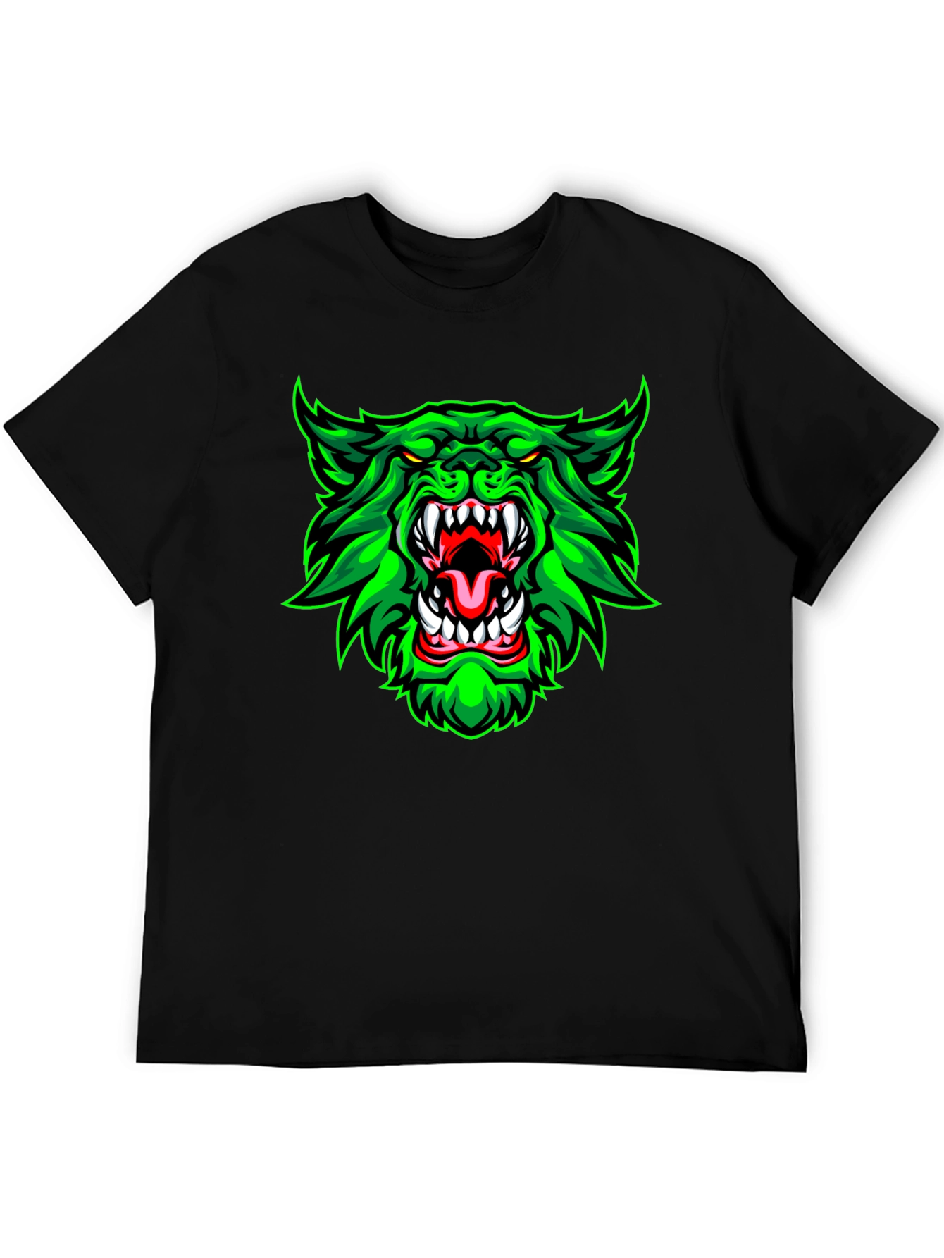 Green Werewolf Graphic Print T-Shirt