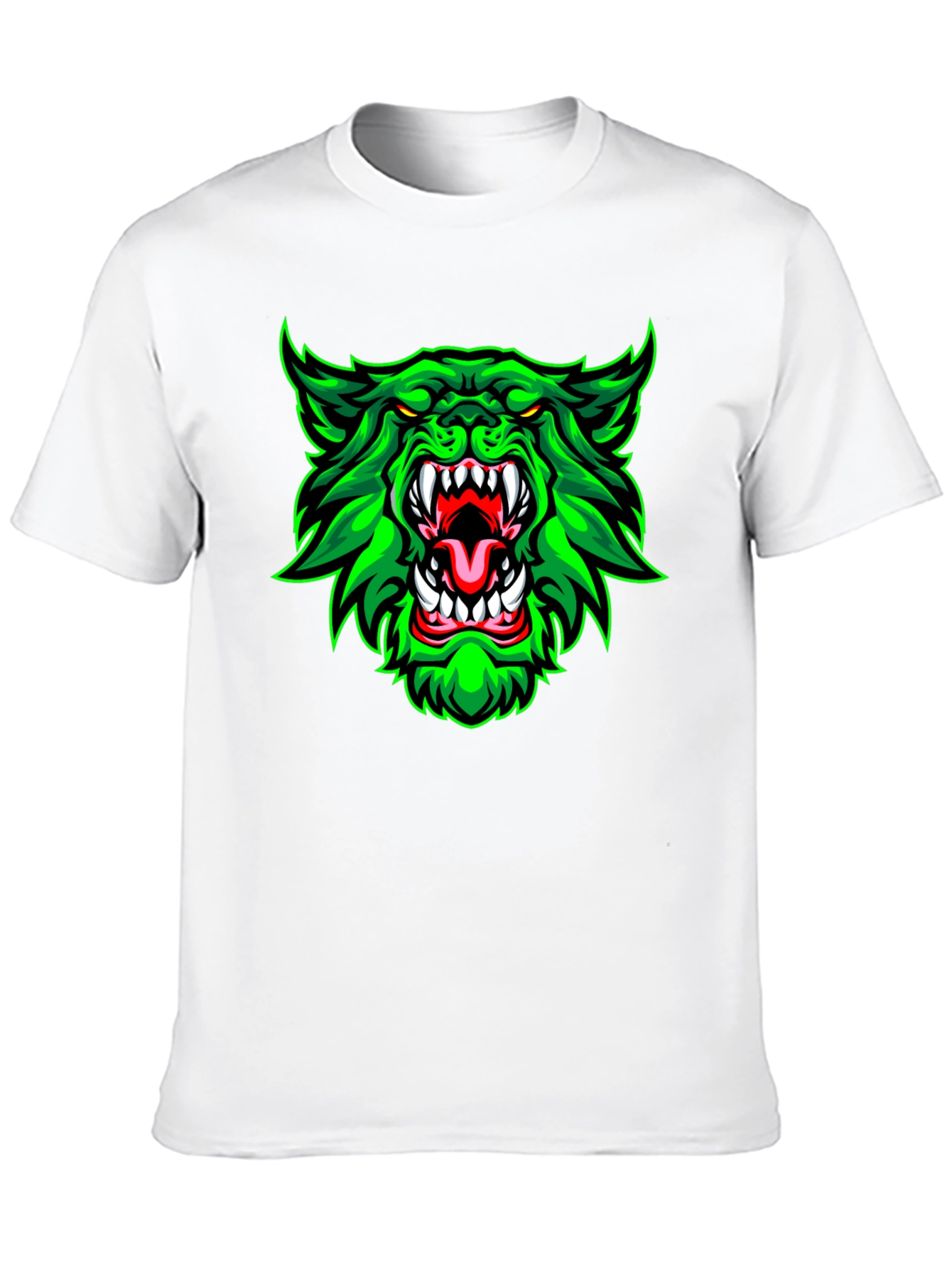Green Werewolf Graphic Print T-Shirt