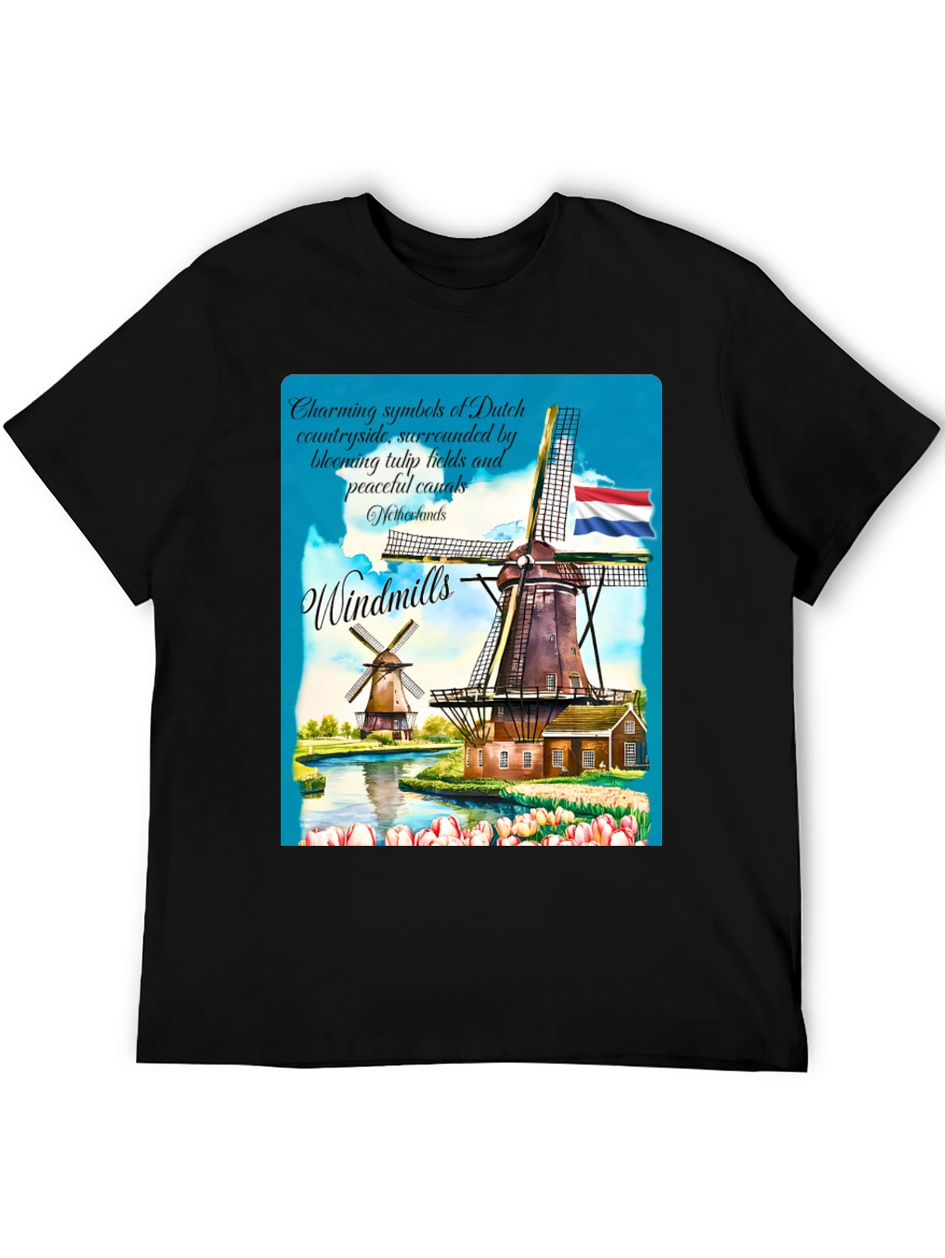Netherlands Windmill Graphic T-Shirt