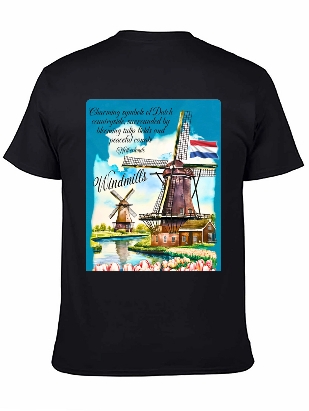 Netherlands Windmill Graphic T-Shirt