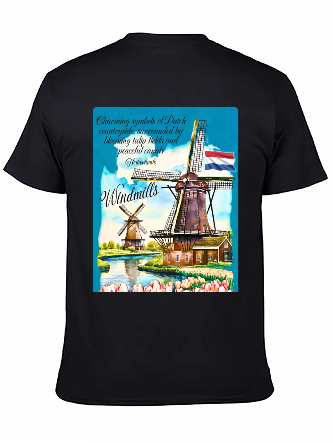 Netherlands Windmill Graphic T-Shirt