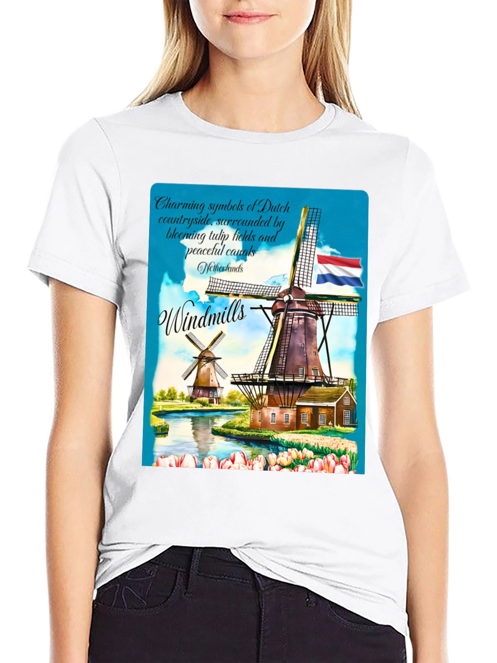 Netherlands Windmill Graphic T-Shirt