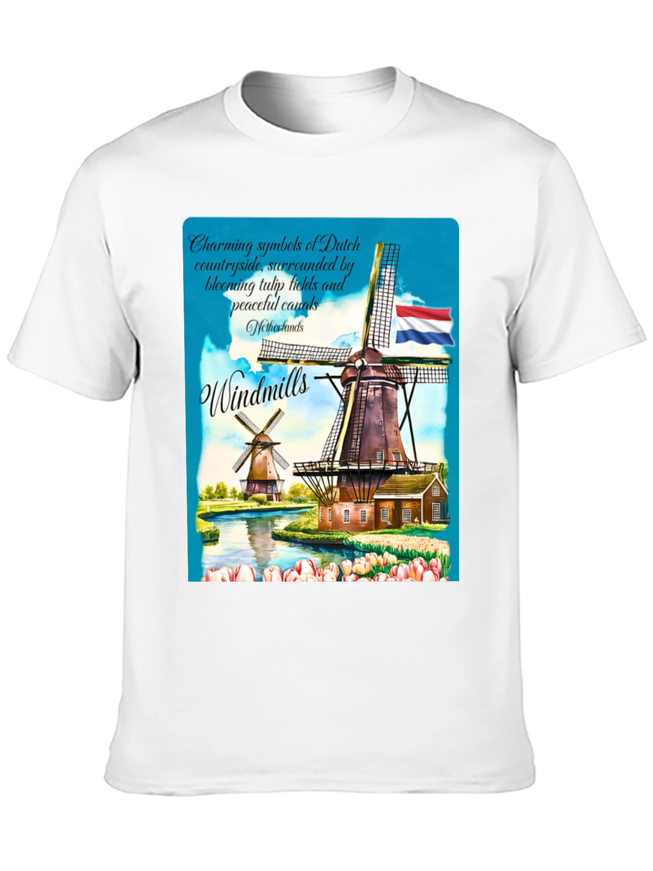 Netherlands Windmill Graphic T-Shirt