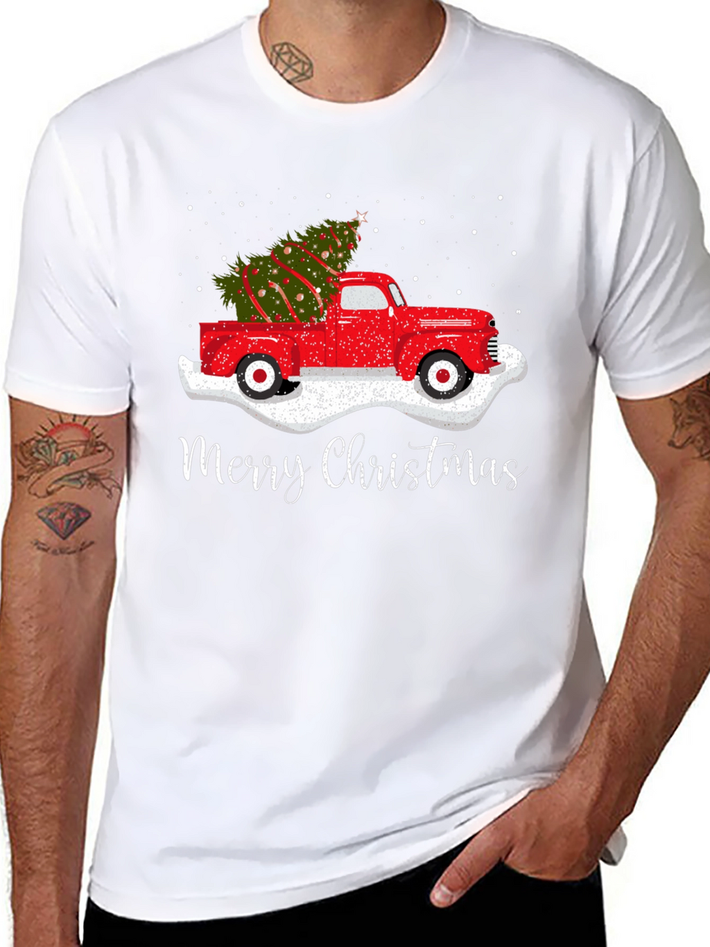 Merry Christmas Red Truck Tee