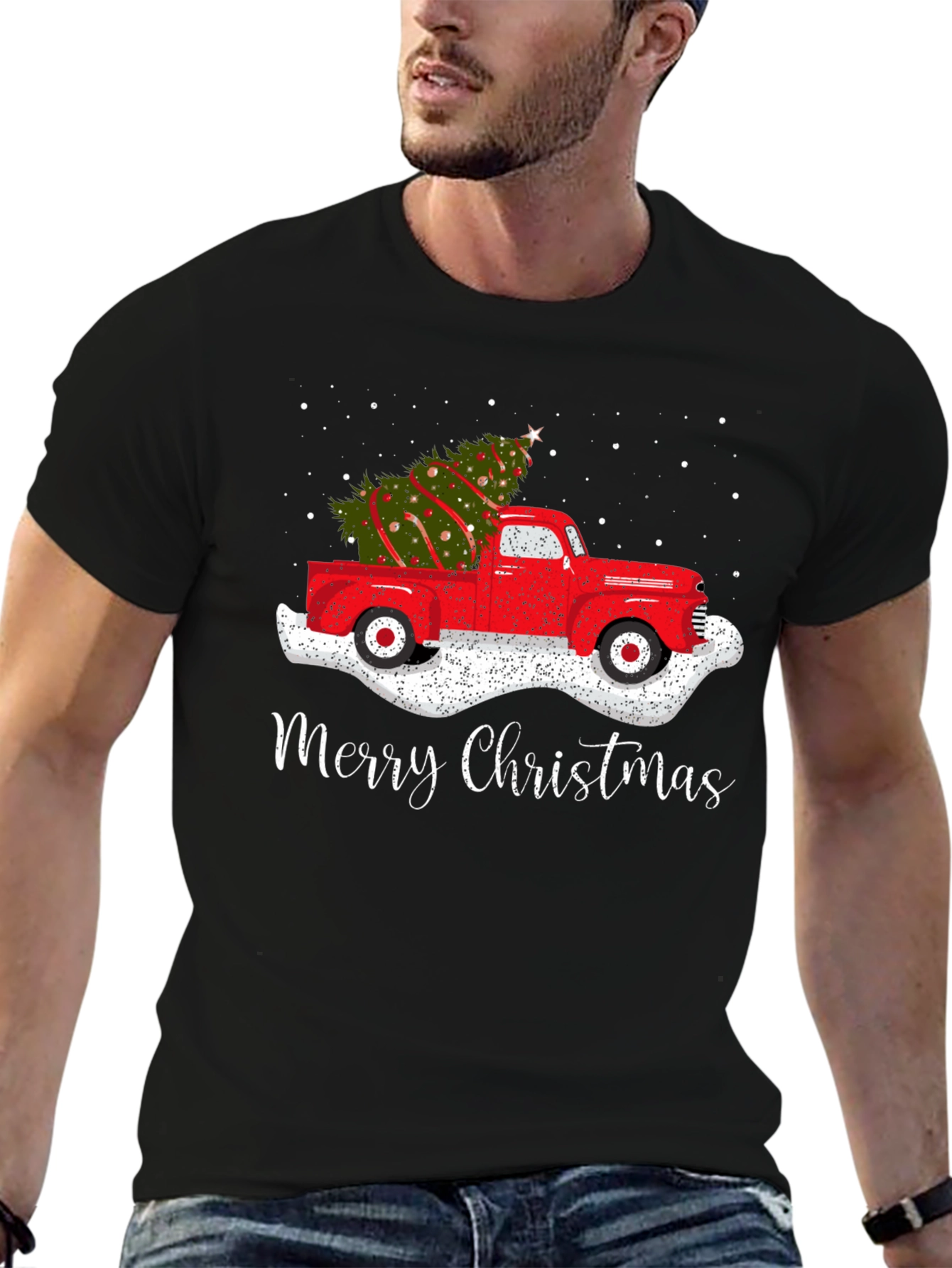 Merry Christmas Red Truck Tee