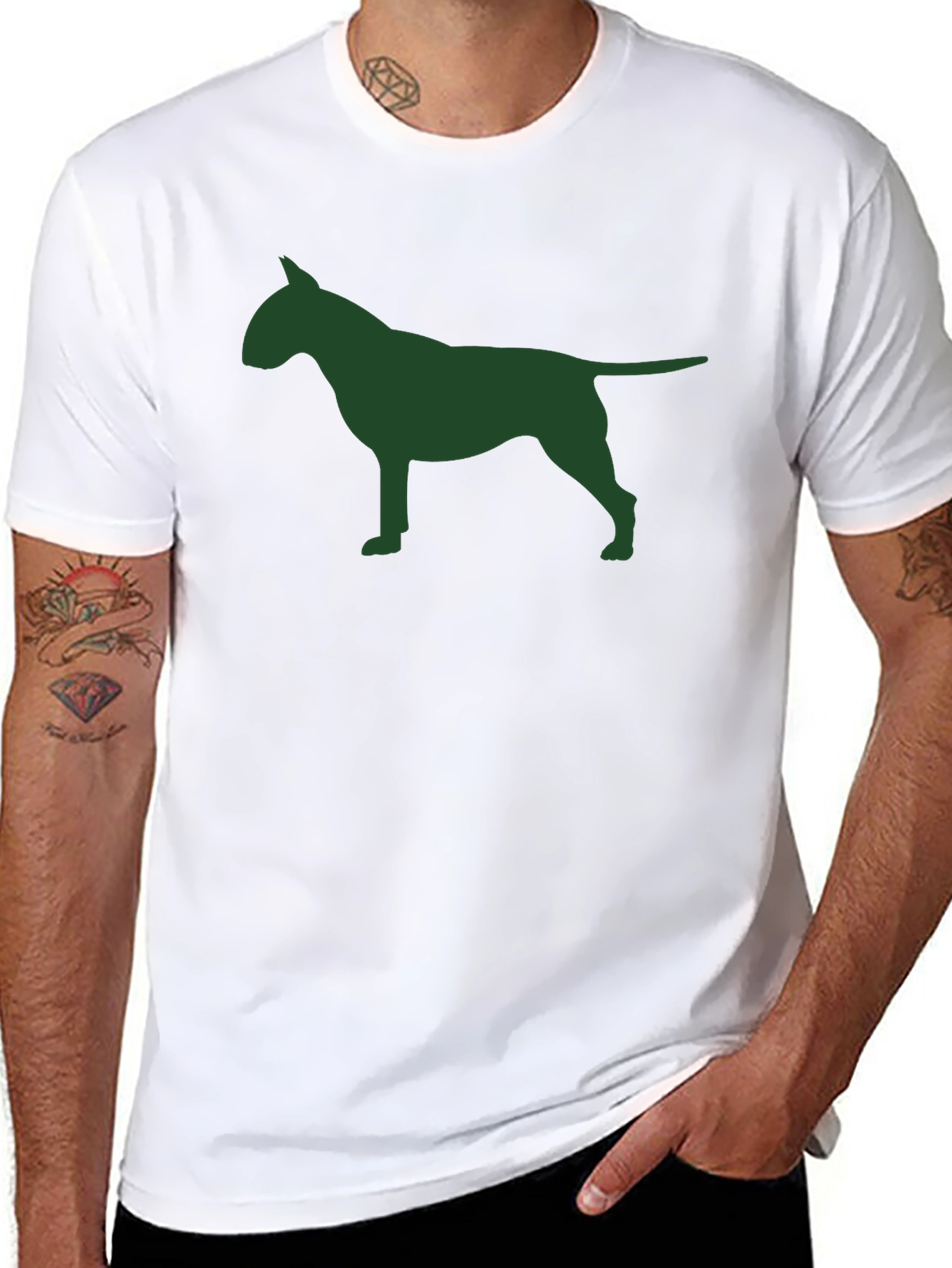 Bull Terrier Silhouette Black T-Shirt