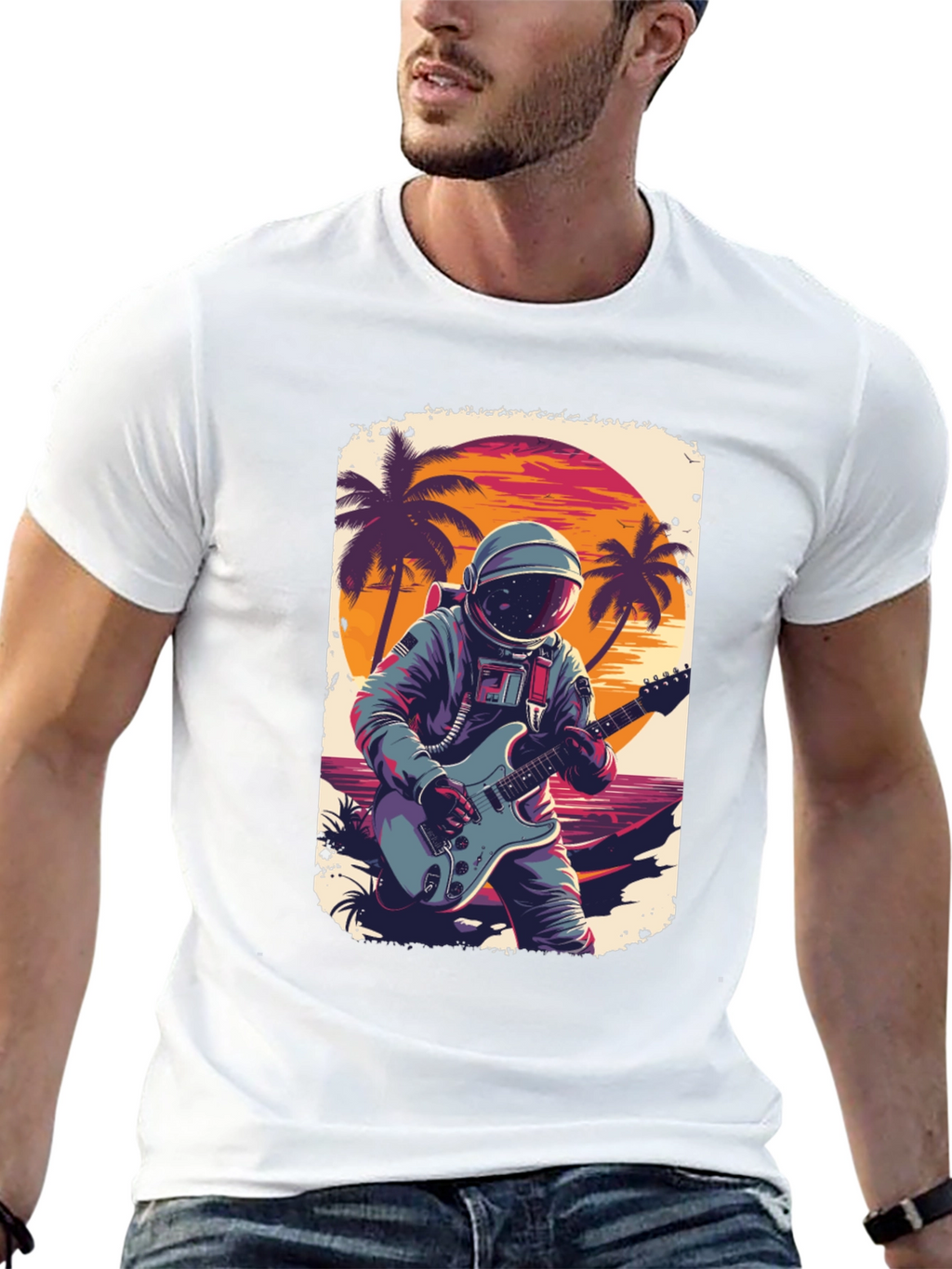 Astronaut Guitarist Graphic Tee