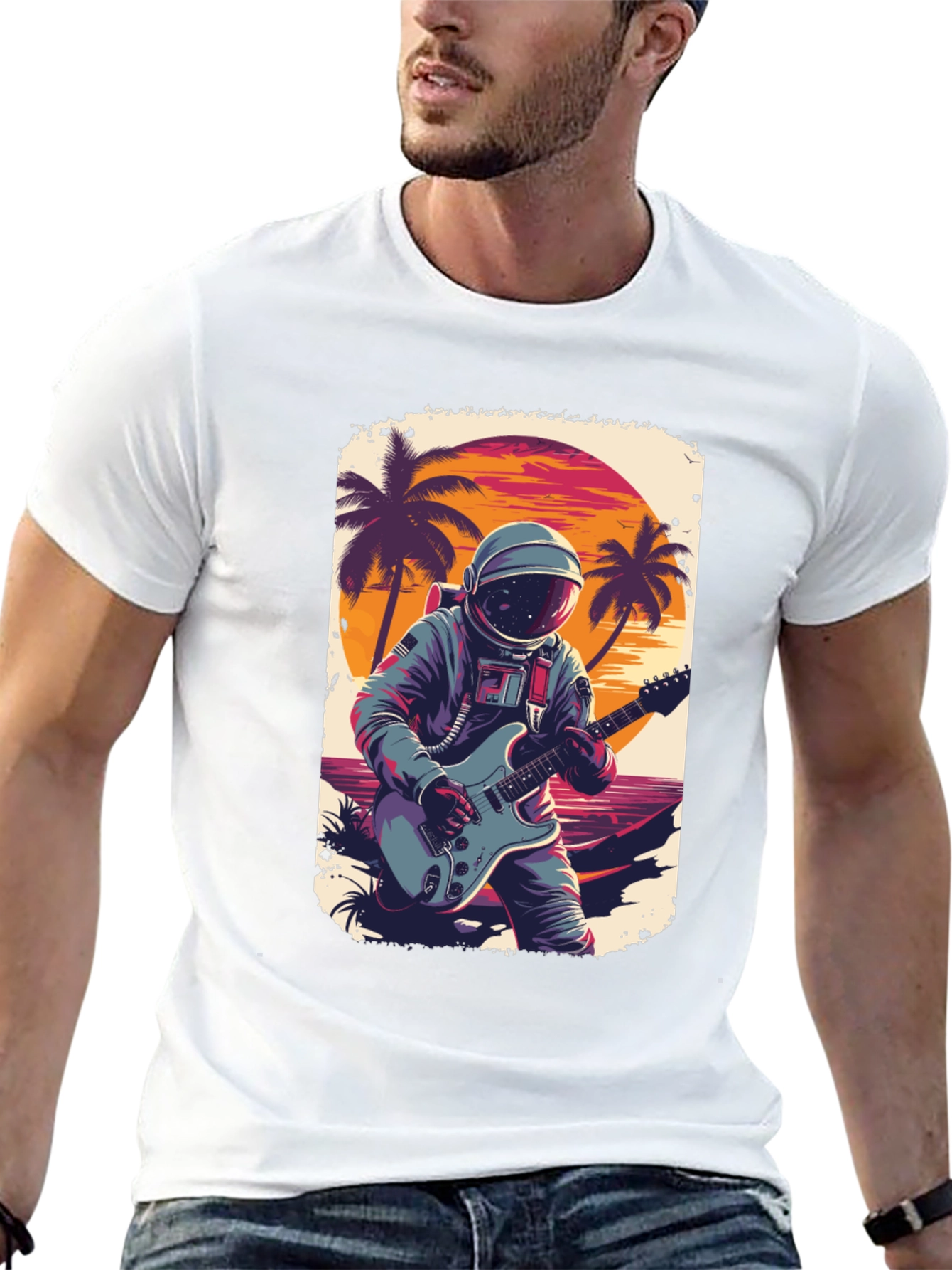 Astronaut Guitarist Graphic Tee