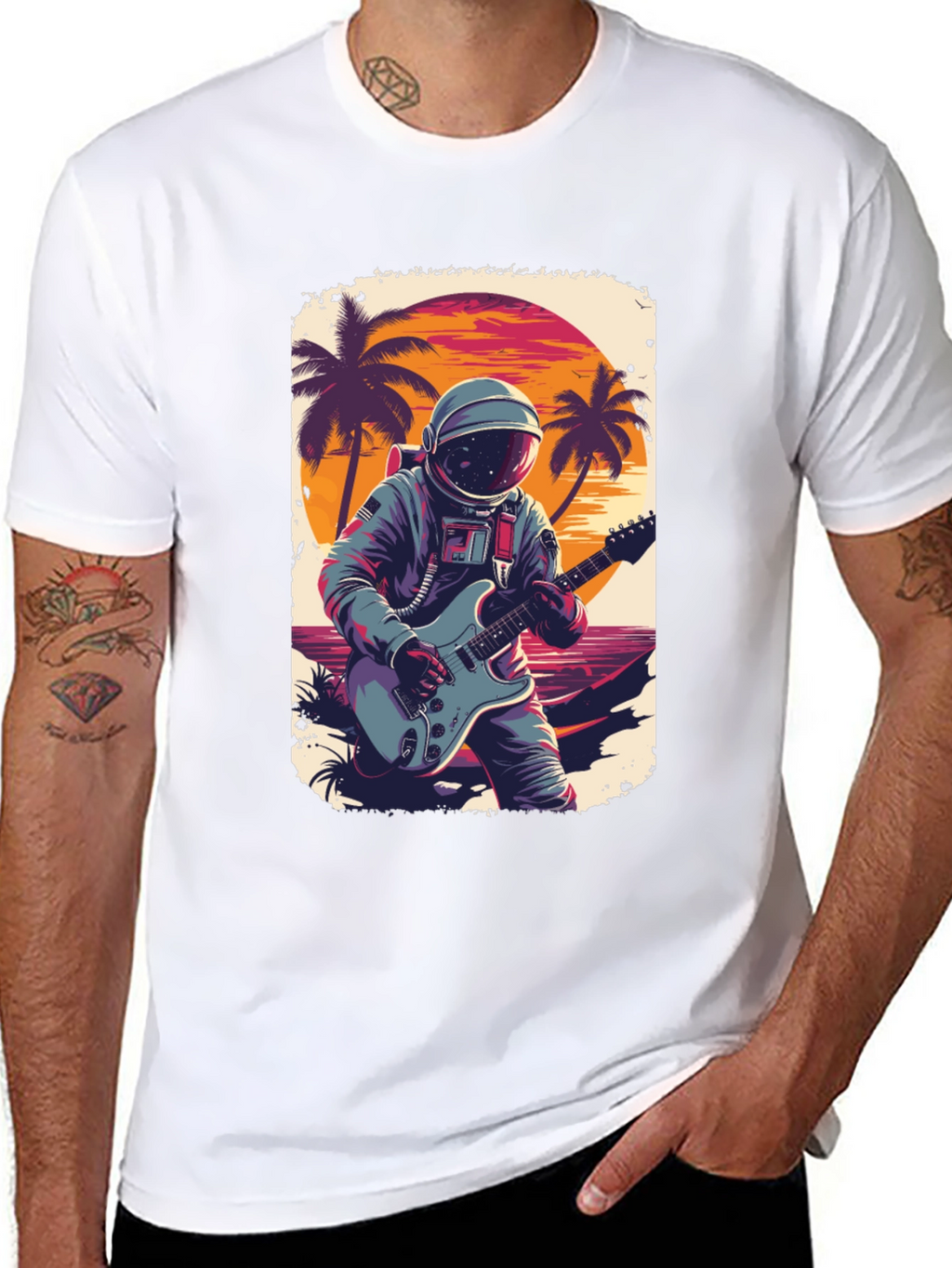 Astronaut Guitarist Graphic Tee