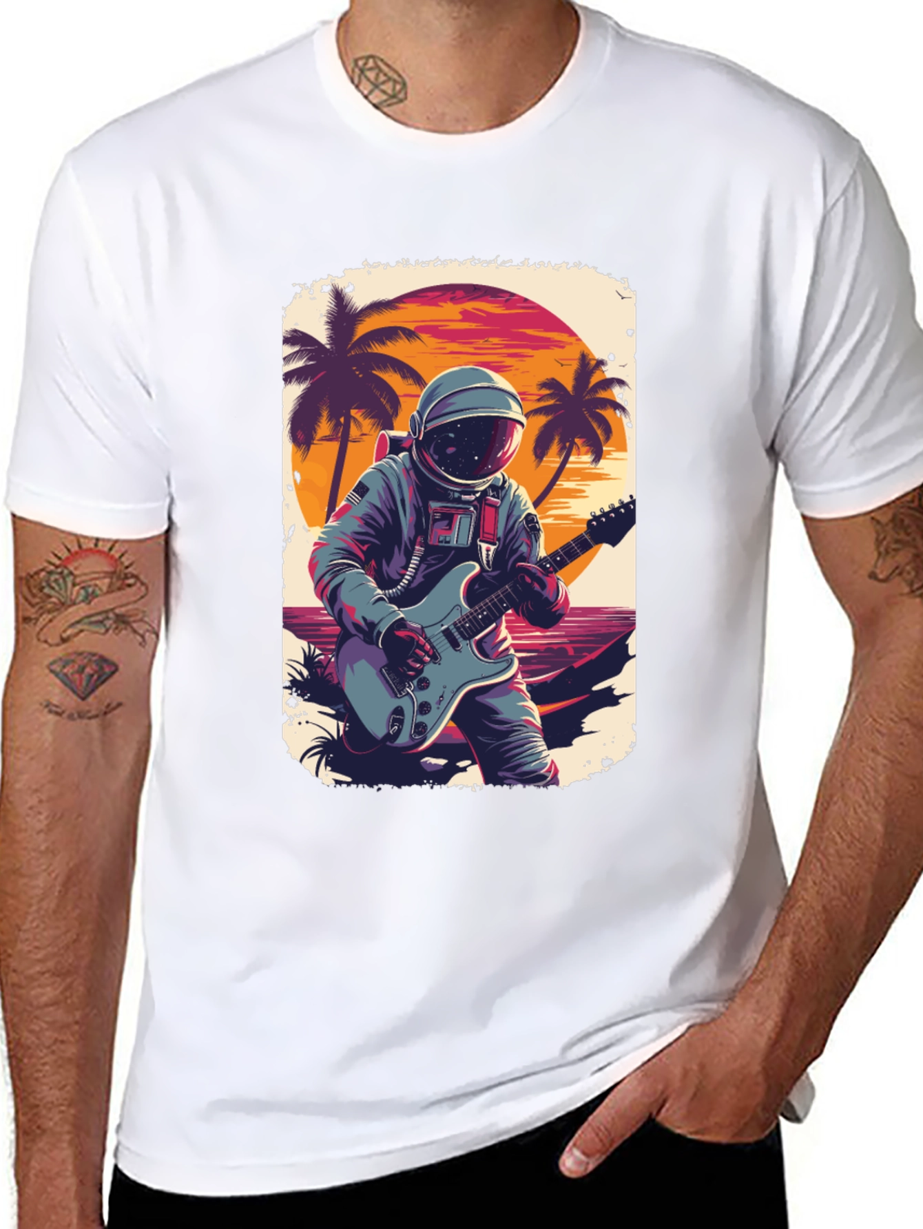 Astronaut Guitarist Graphic Tee