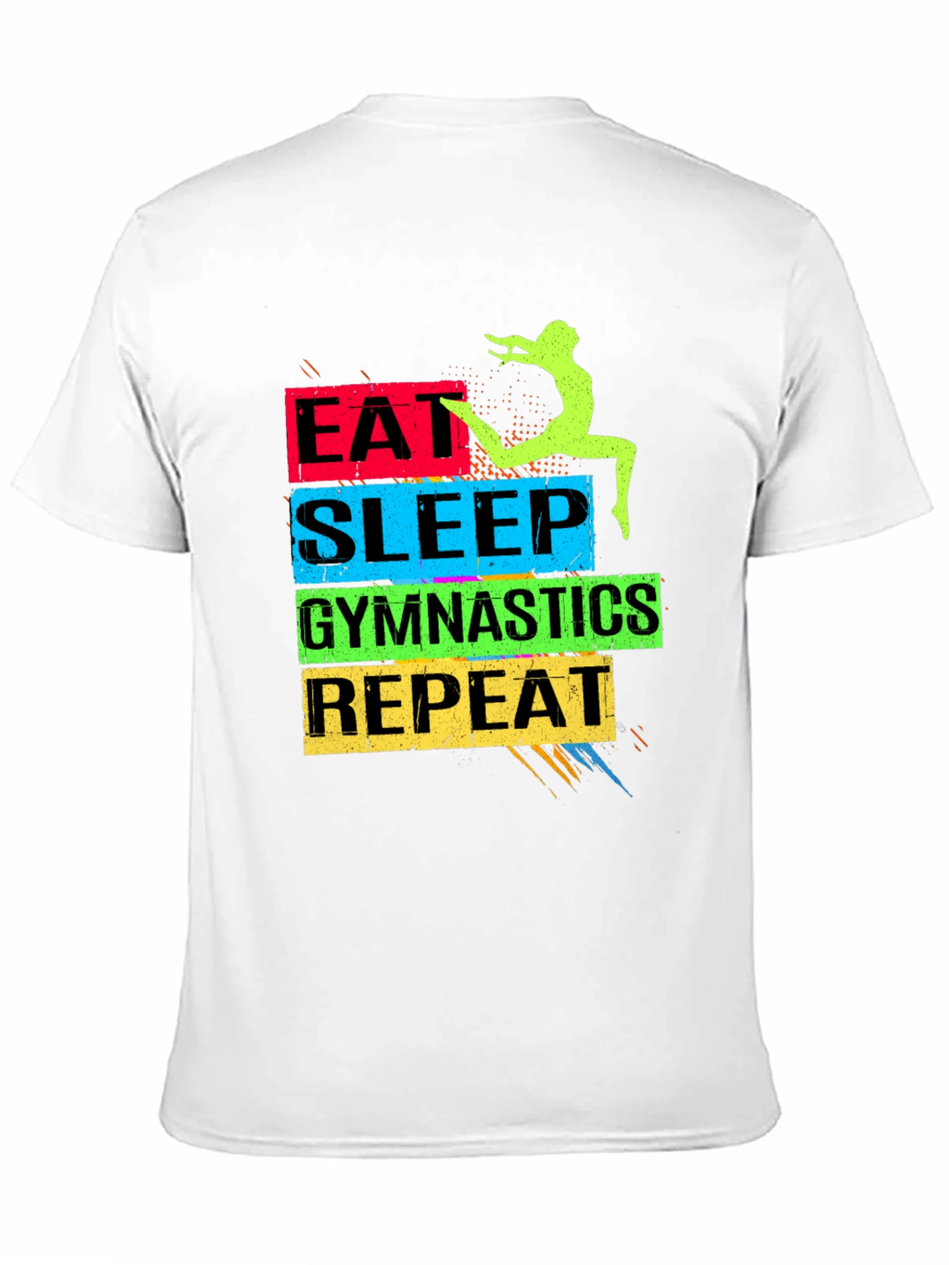 Eat Sleep Gymnastics Repeat Black T-Shirt