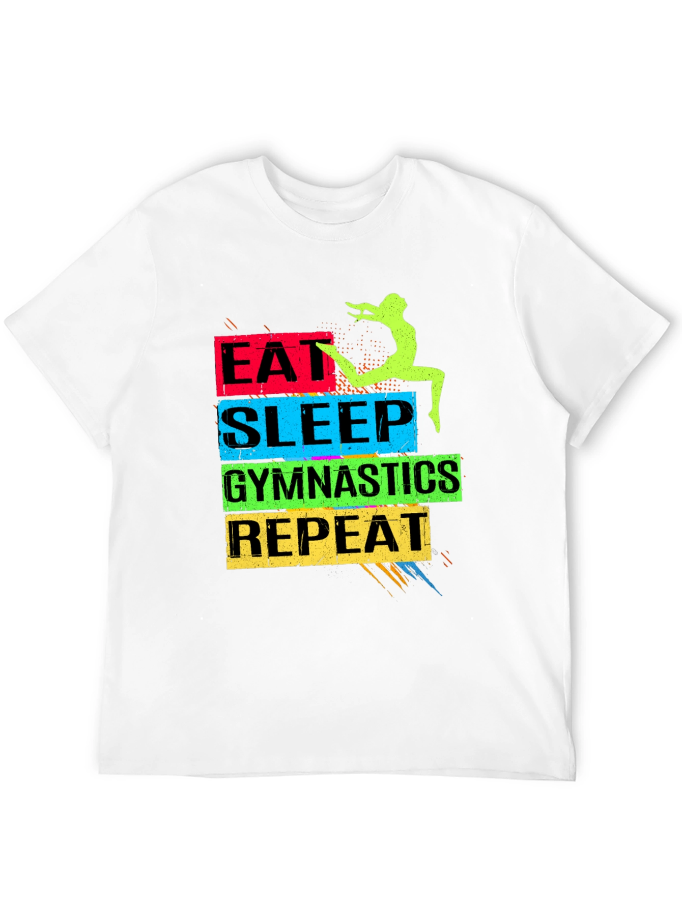 Eat Sleep Gymnastics Repeat Black T-Shirt
