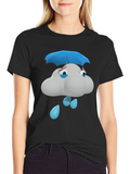 Sad Cloud T-Shirt - Blue Umbrella Graphic Tee