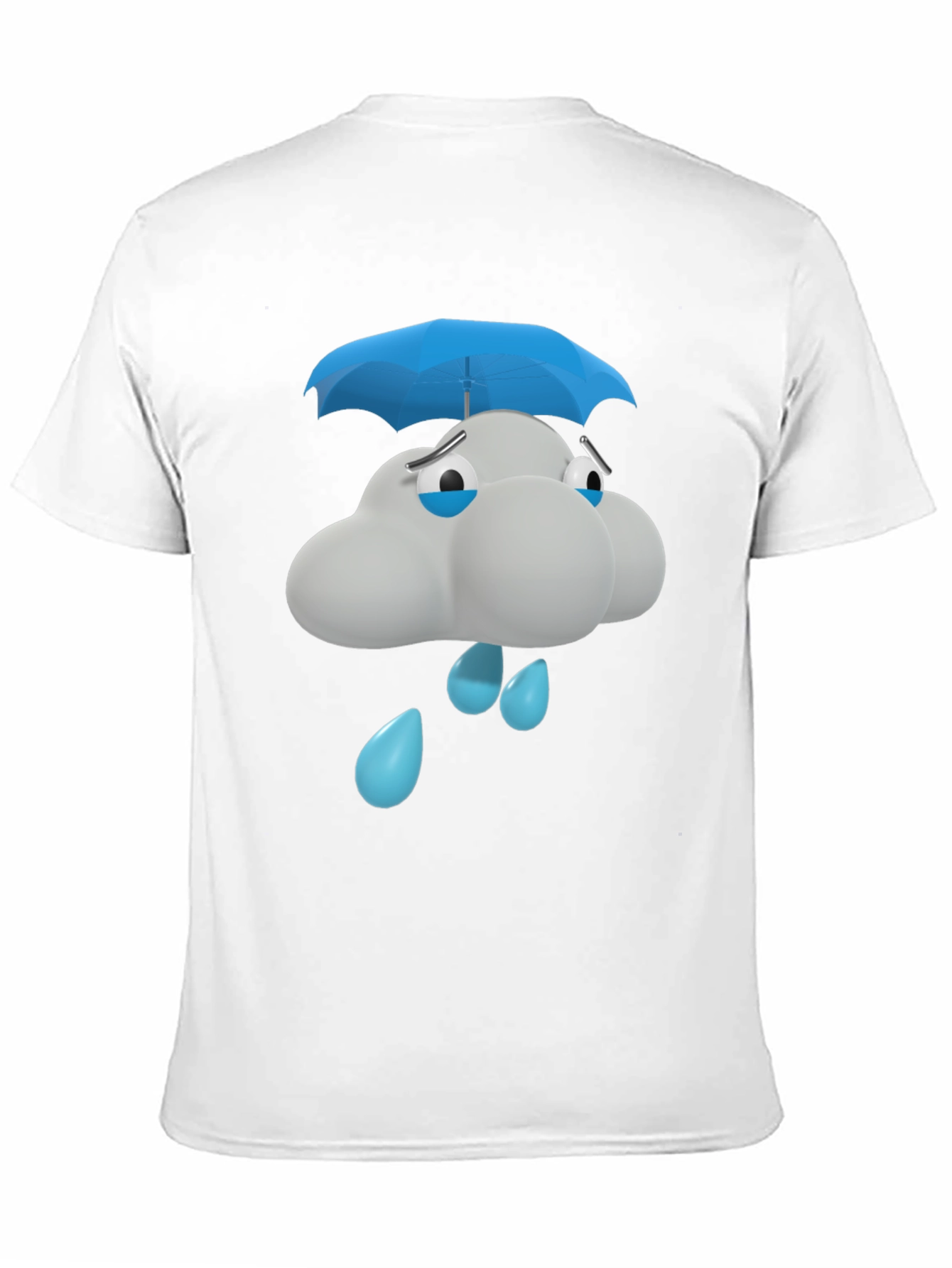 Sad Cloud T-Shirt - Blue Umbrella Graphic Tee