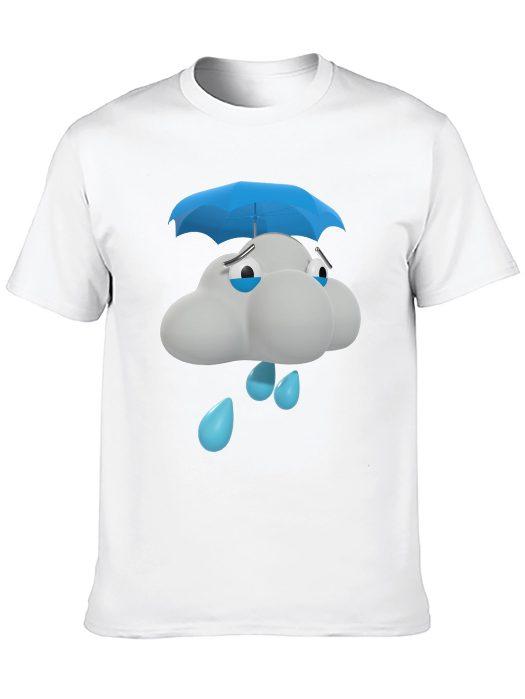 Sad Cloud T-Shirt - Blue Umbrella Graphic Tee