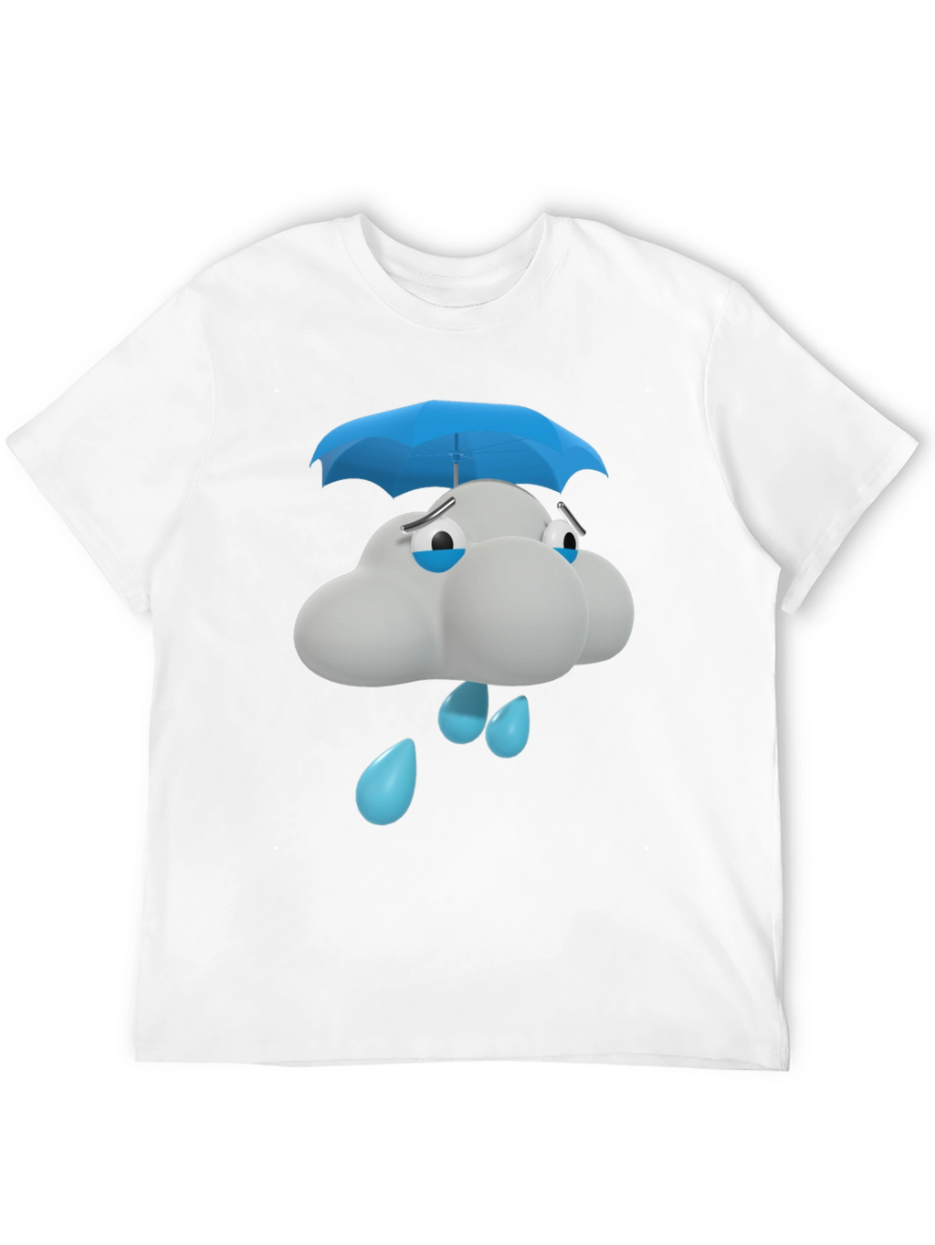 Sad Cloud T-Shirt - Blue Umbrella Graphic Tee