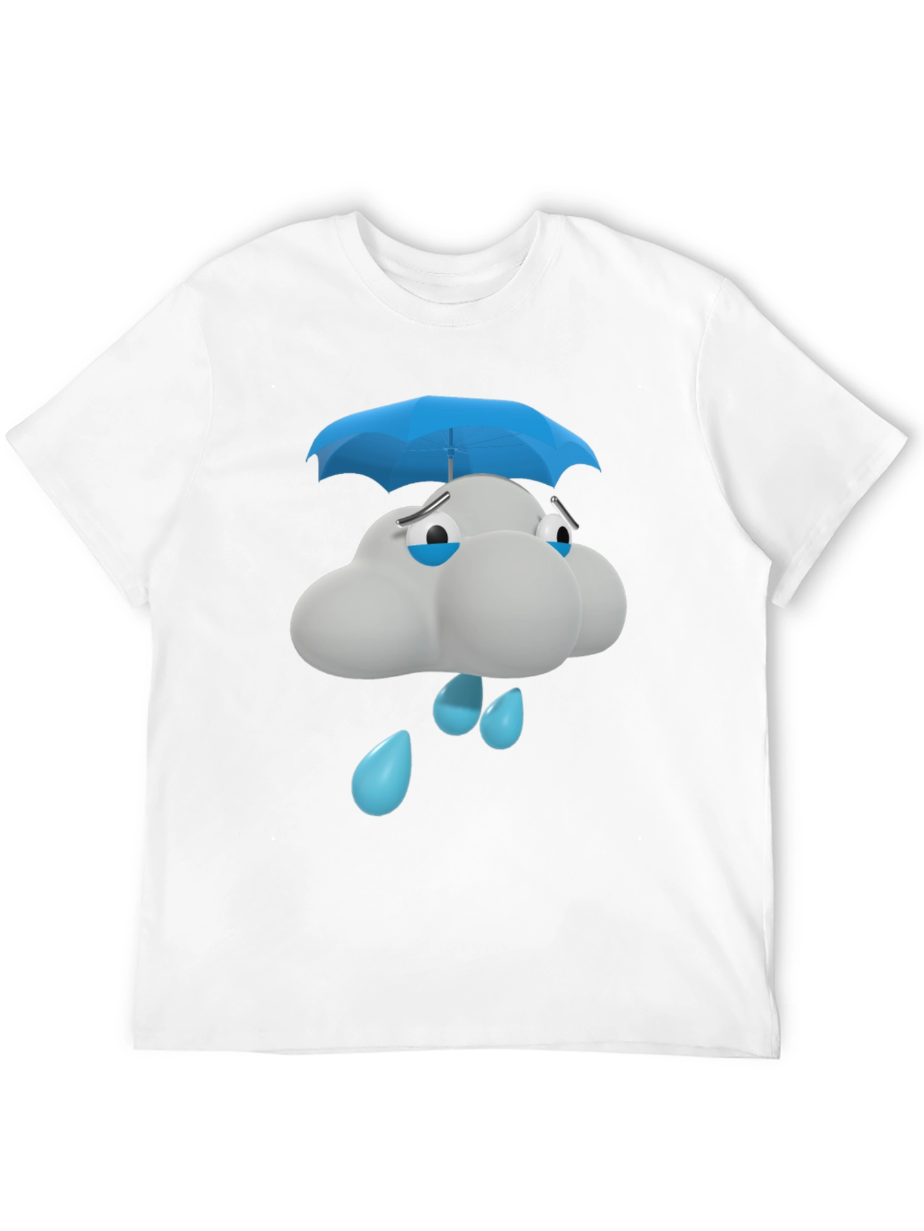Sad Cloud T-Shirt - Blue Umbrella Graphic Tee