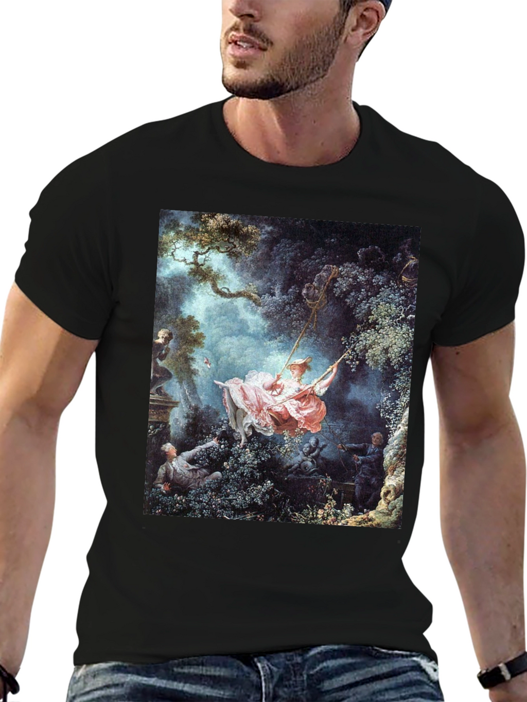 Artistic Swing Painting Tee - Unique Graphic T-Shirt