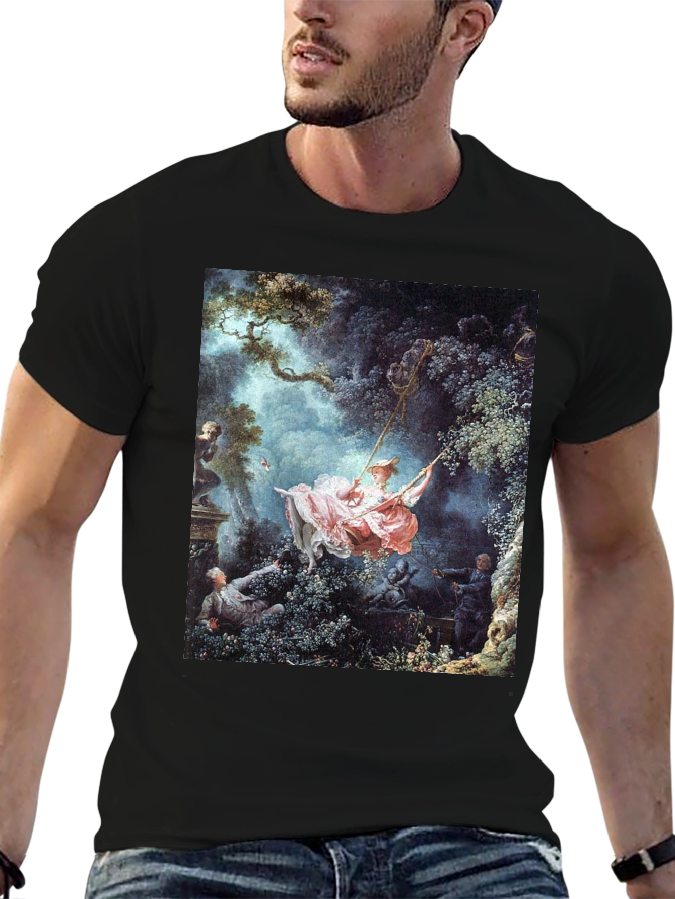 Artistic Swing Painting Tee - Unique Graphic T-Shirt