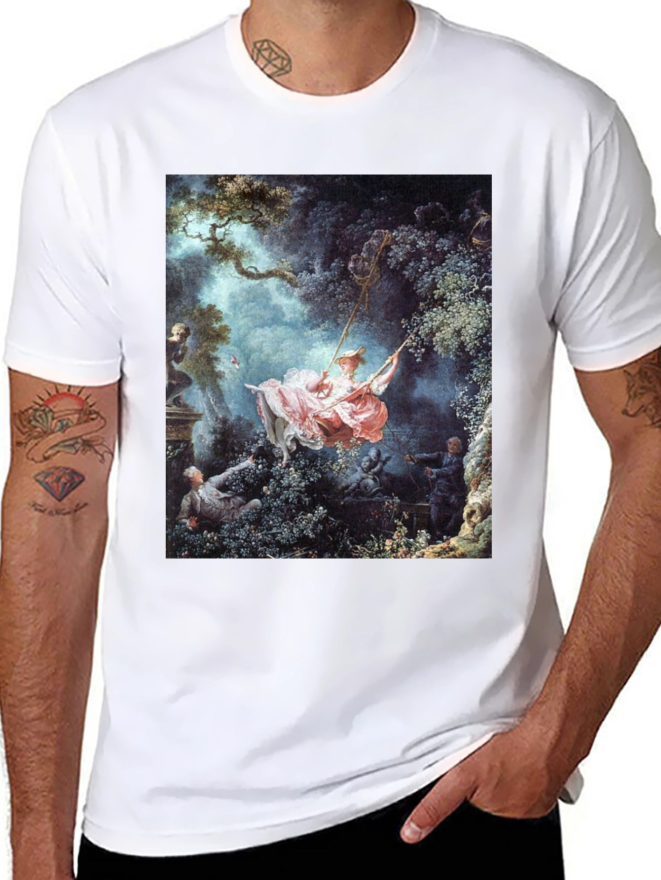 Artistic Swing Painting Tee - Unique Graphic T-Shirt