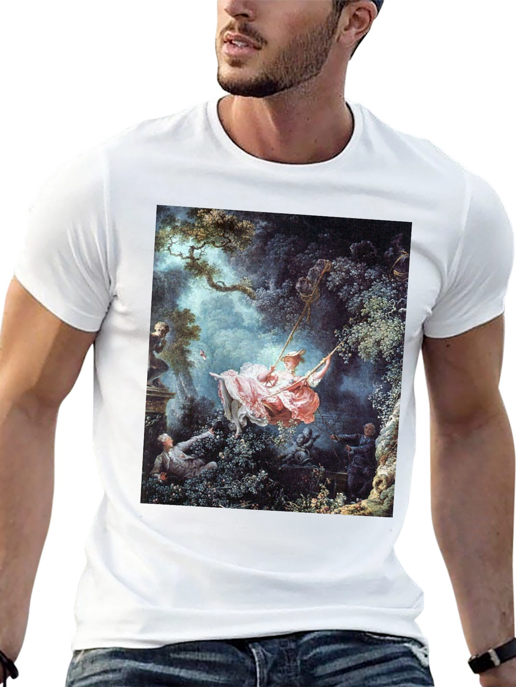 Artistic Swing Painting Tee - Unique Graphic T-Shirt