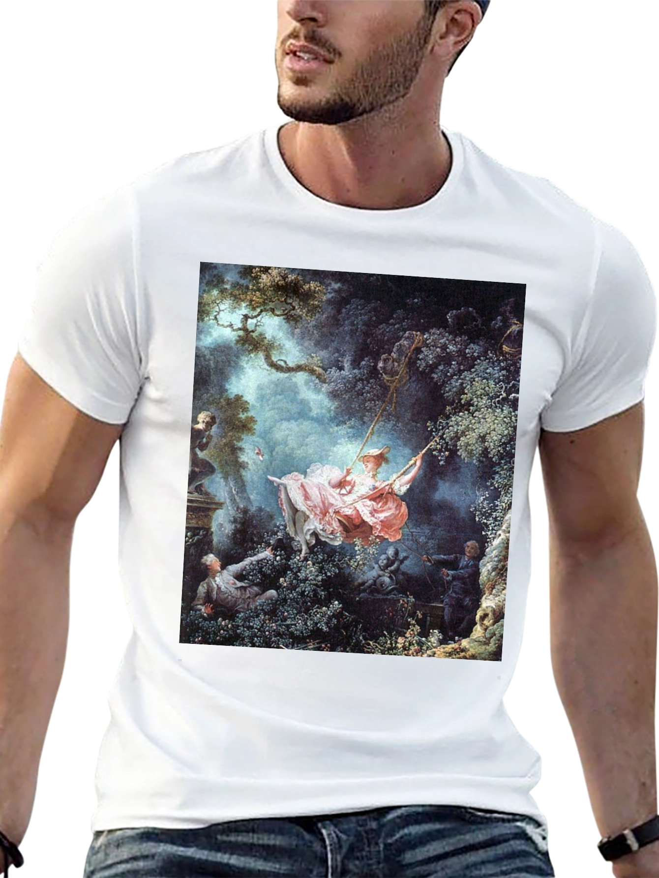 Artistic Swing Painting Tee - Unique Graphic T-Shirt